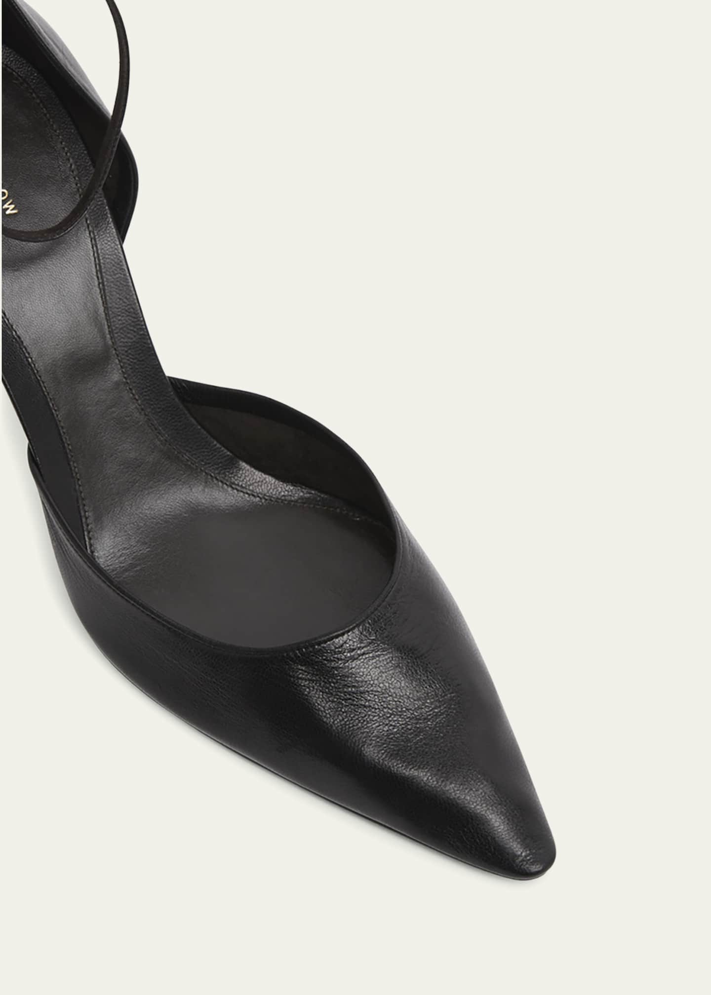 パンプス [The Row] Liisa D'Orsay Pump in Leather THE ROW Liisa Leather D'Orsay Ankle-Strap Pumps - Bergdorf