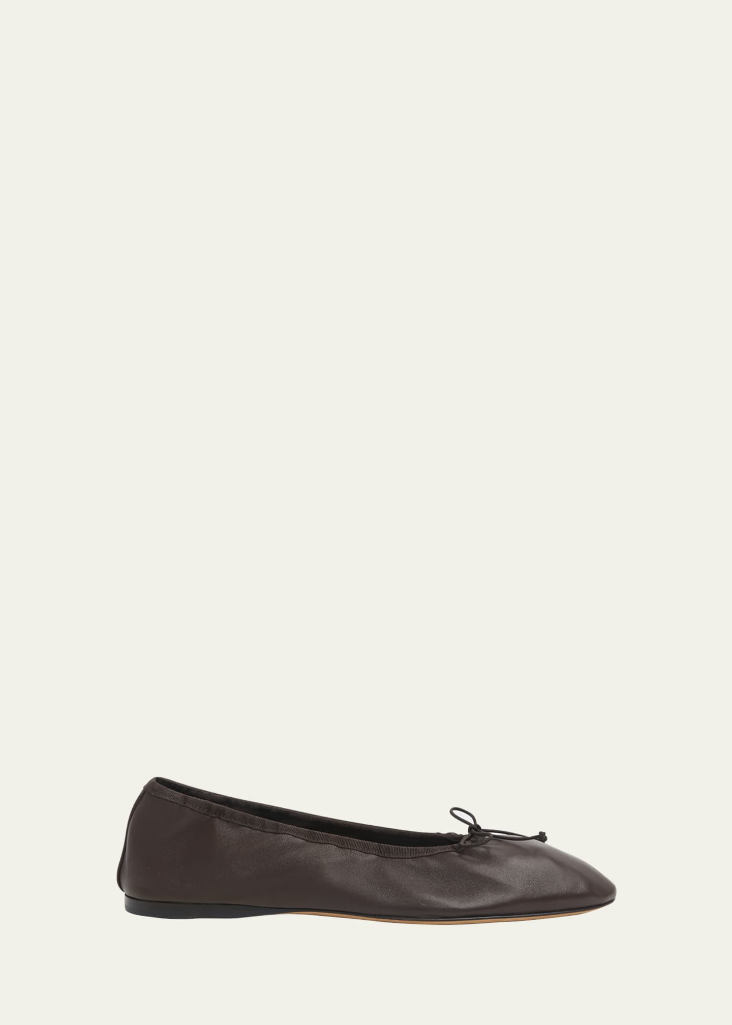 THE ROW Awar Leather Bow Ballerina Flats Image 1 of 6