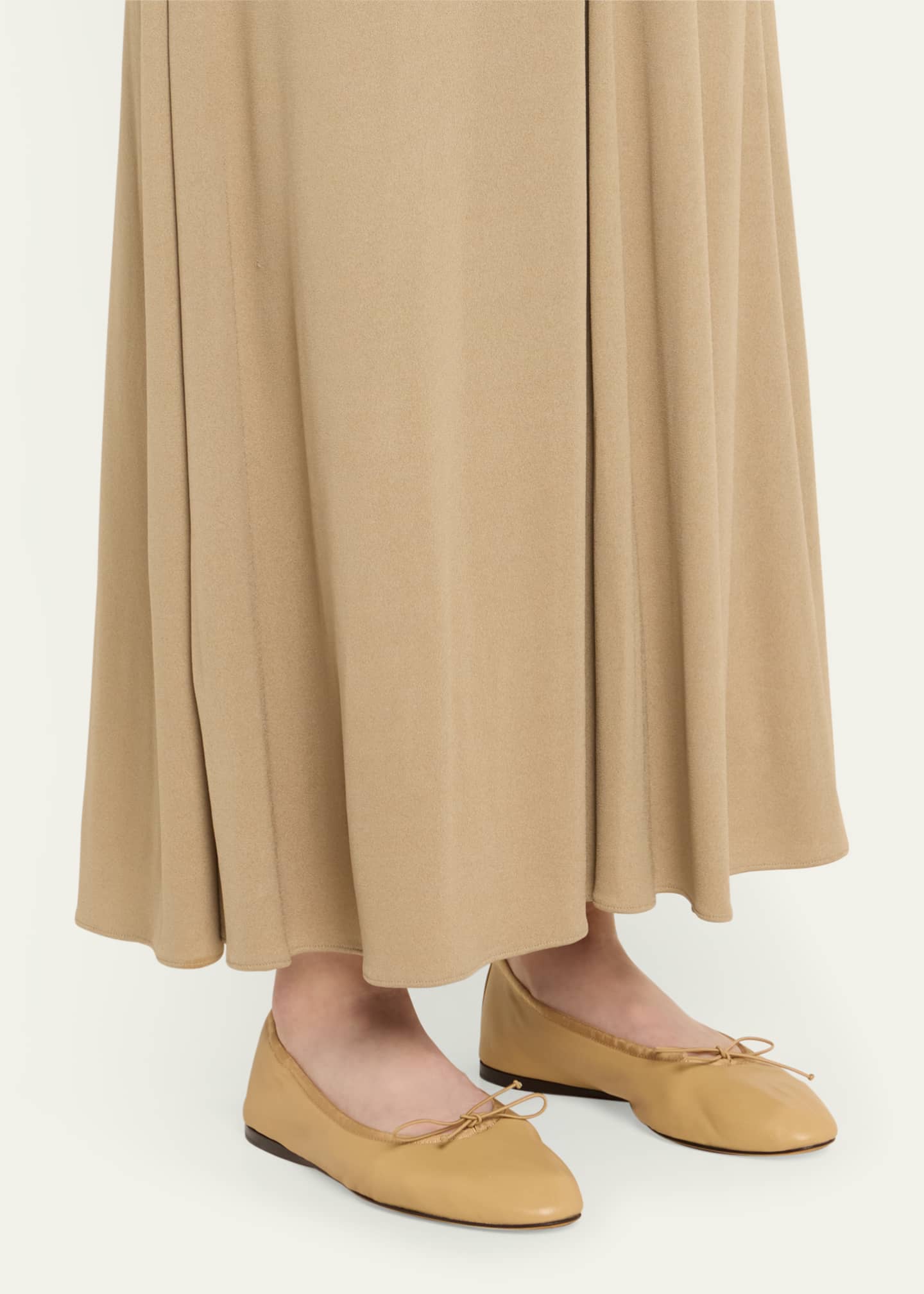 THE ROW Awar Leather Bow Ballerina Flats
