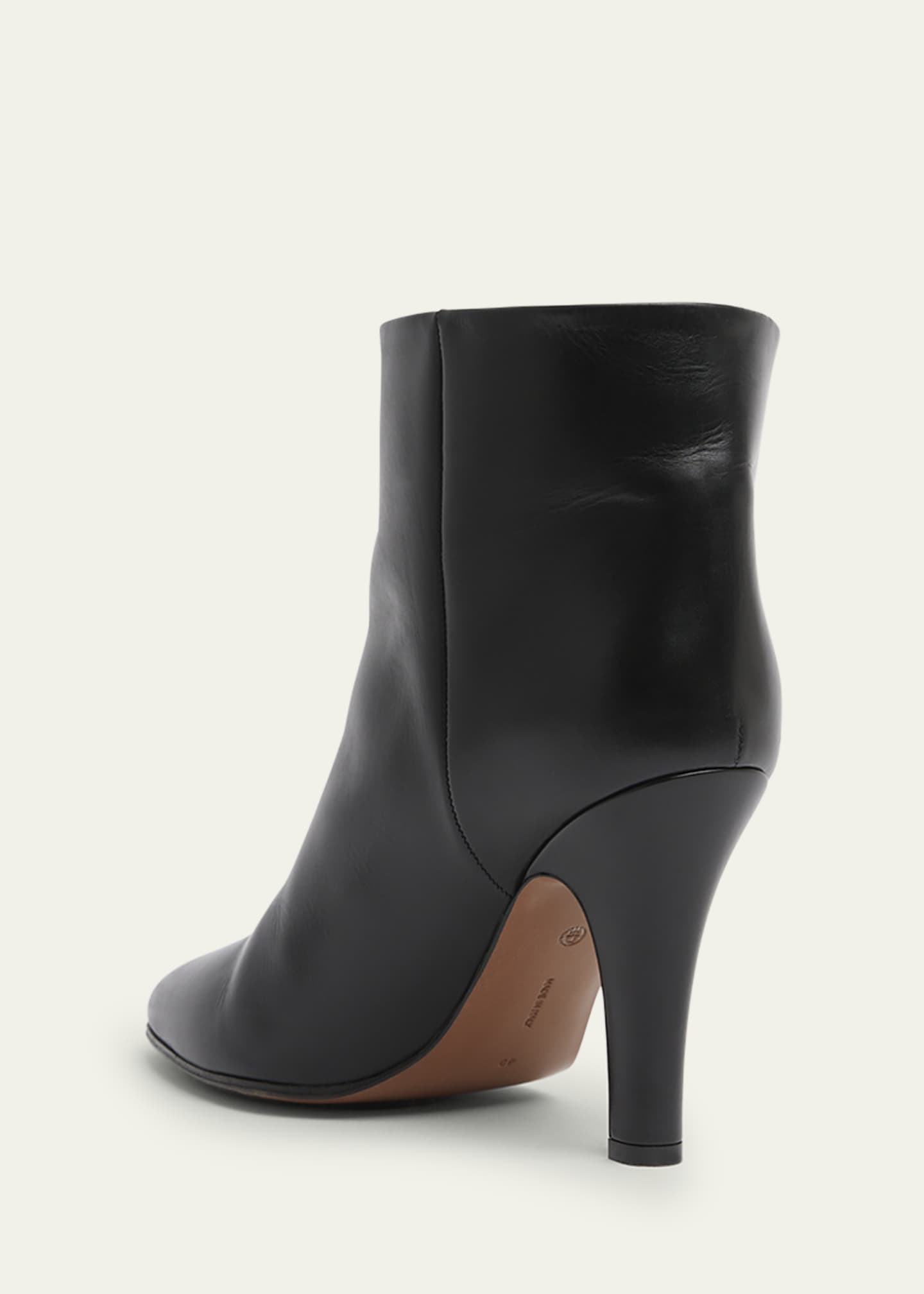 THE ROW Prudens Leather Stiletto Ankle Booties Image 4 of 5