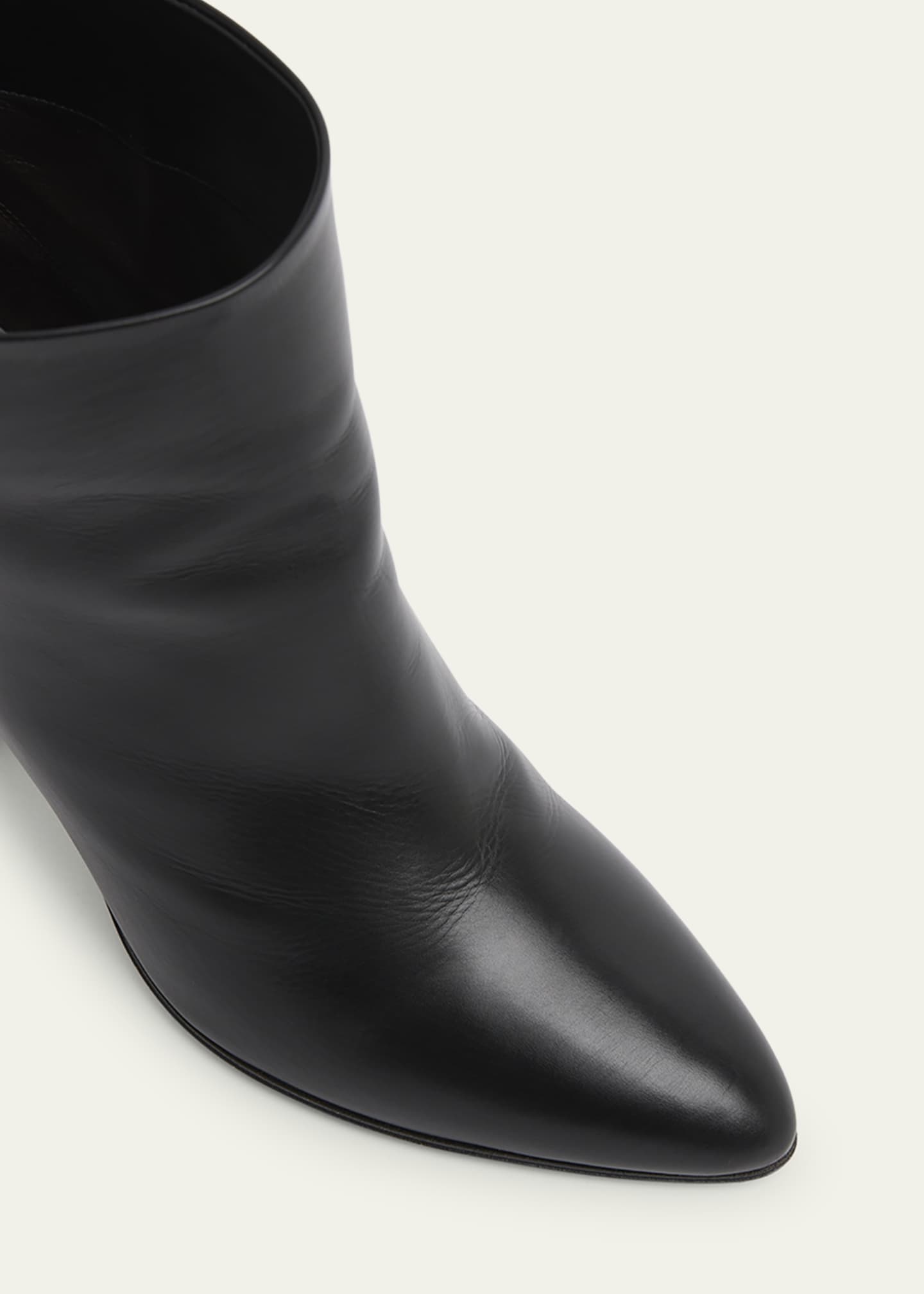 THE ROW Prudens Leather Stiletto Ankle Booties Image 5 of 5
