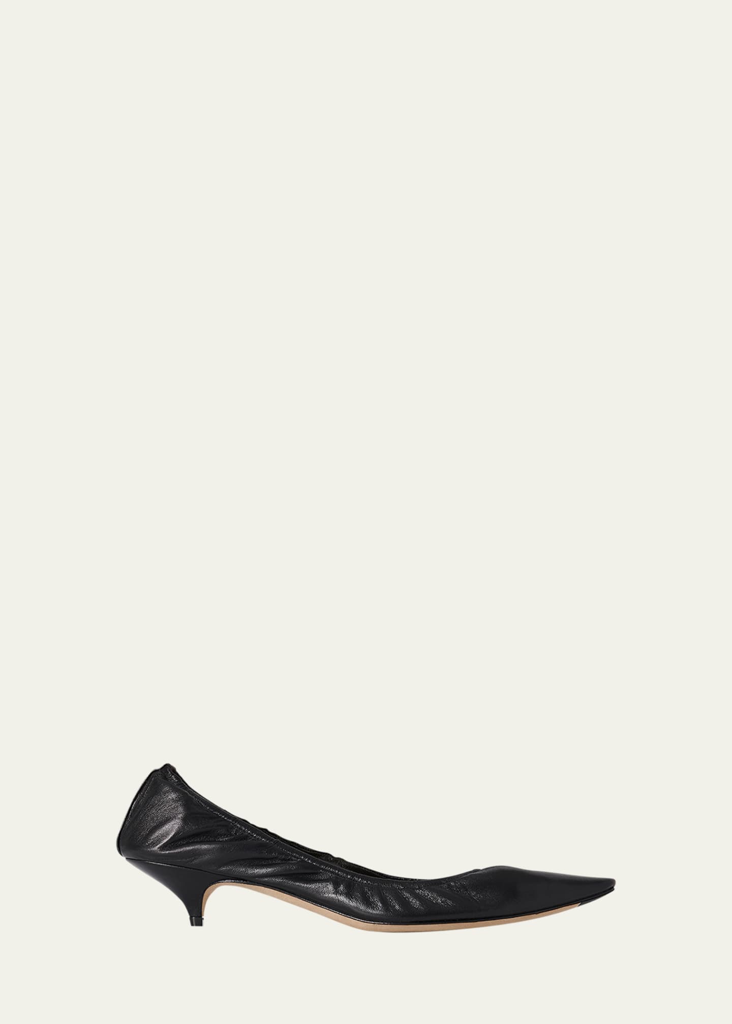 THE ROW Liisa Leather Kitten-Heel Pumps Image 1 of 5