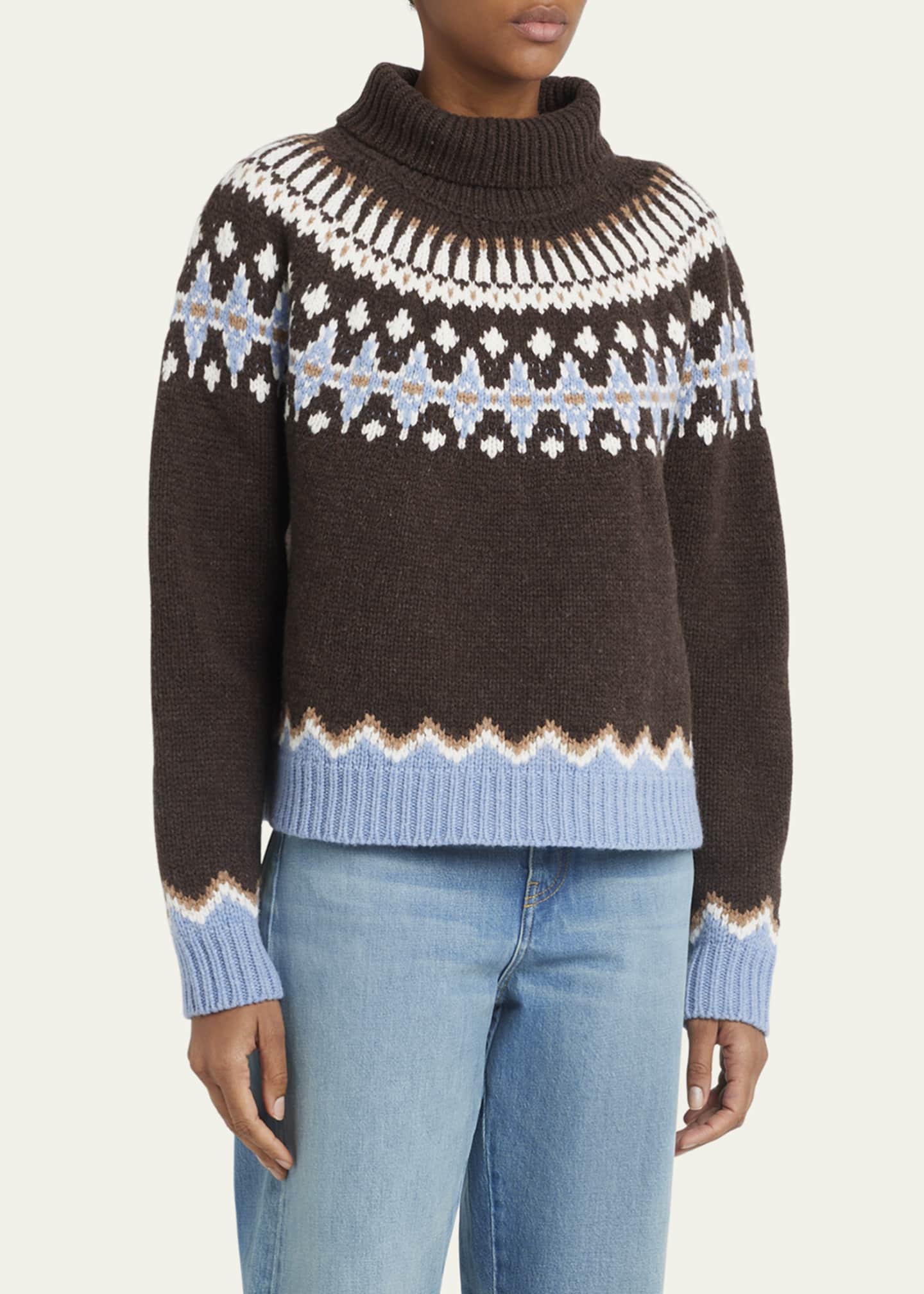 Alanui Sweet Winter Fair Isle Turtleneck Wool Sweater Bergdorf Goodman