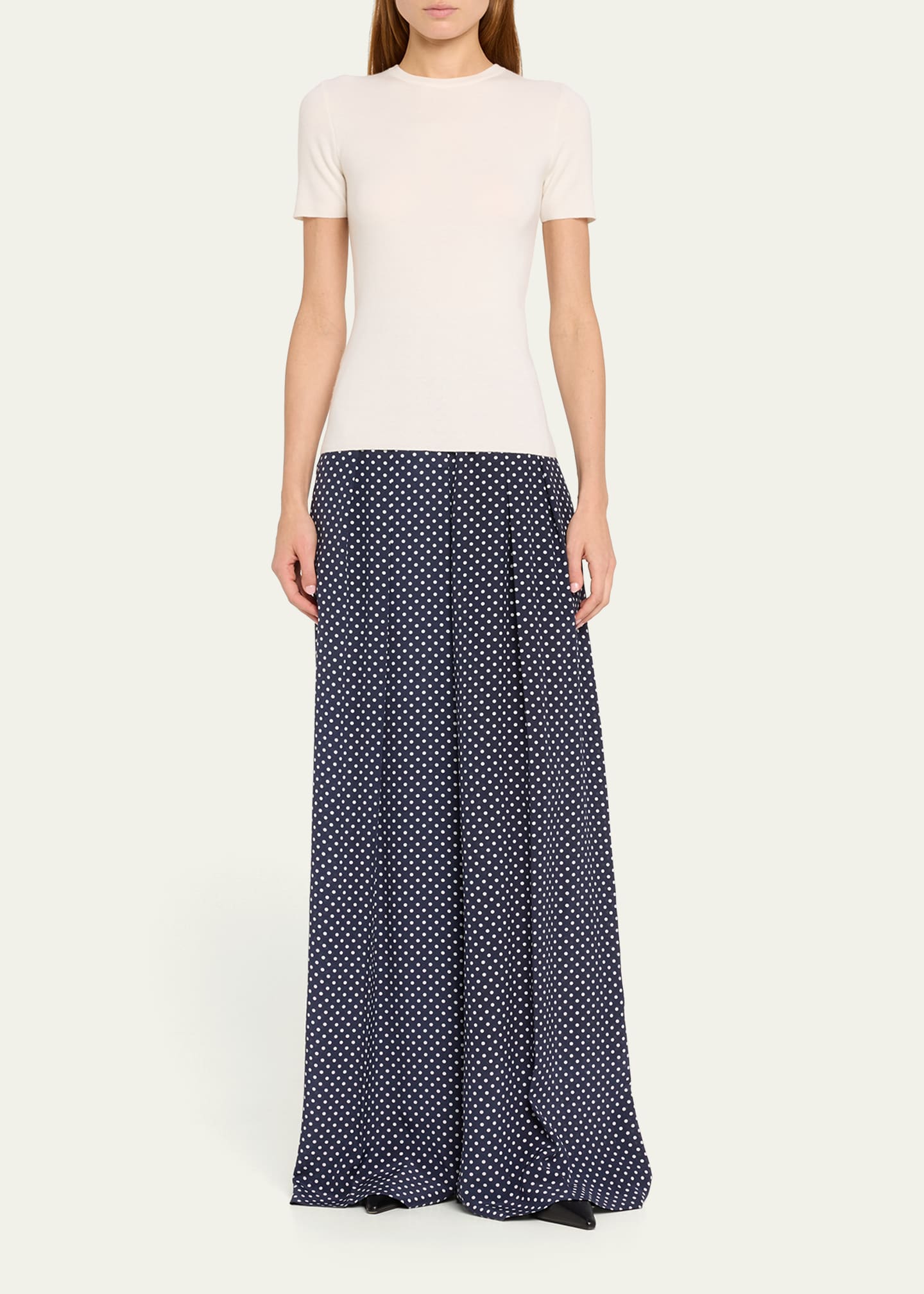 Michael Kors Collection Crewneck Cashmere Tee Image 2 of 5