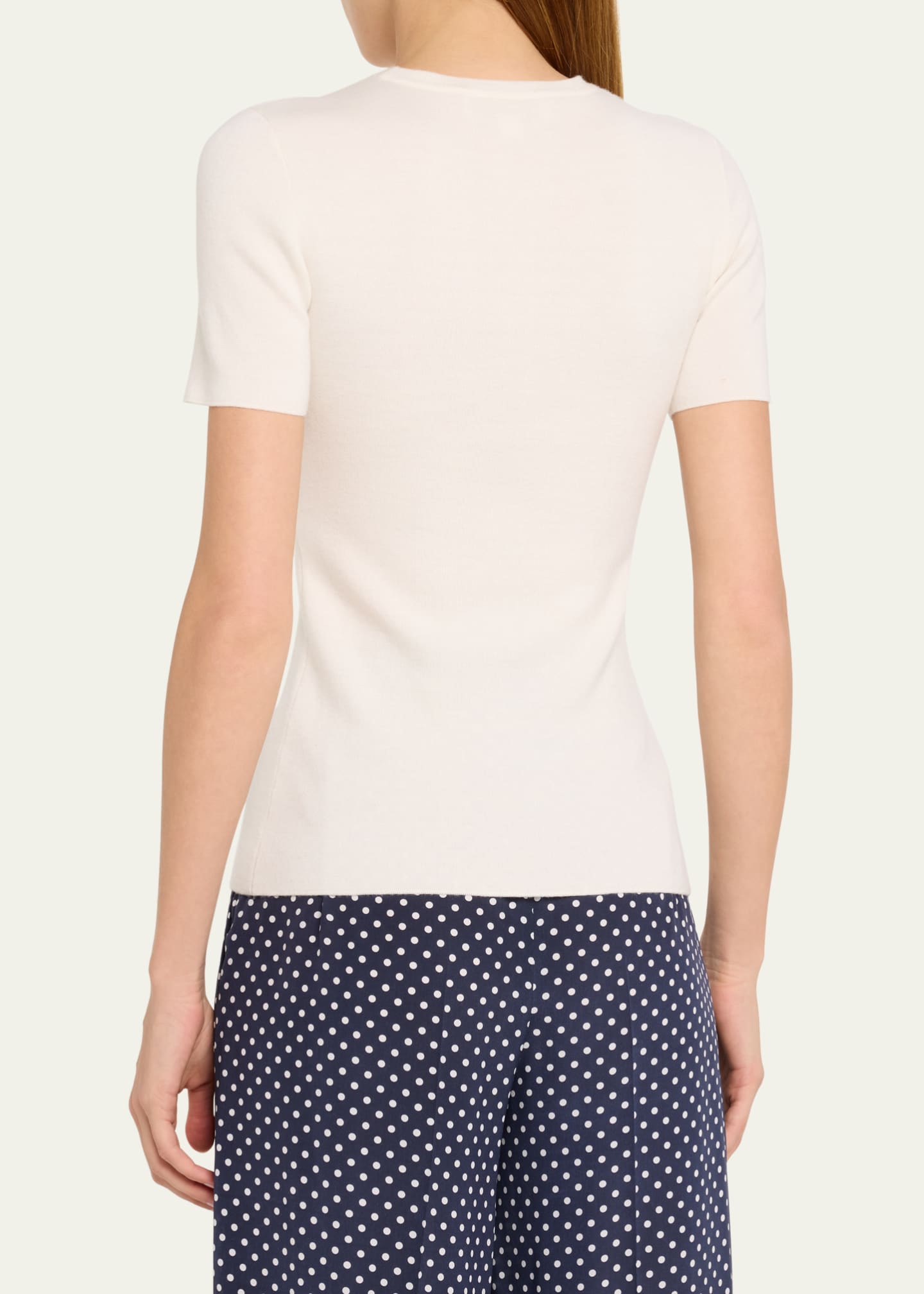 Michael Kors Collection Crewneck Cashmere Tee Image 3 of 5
