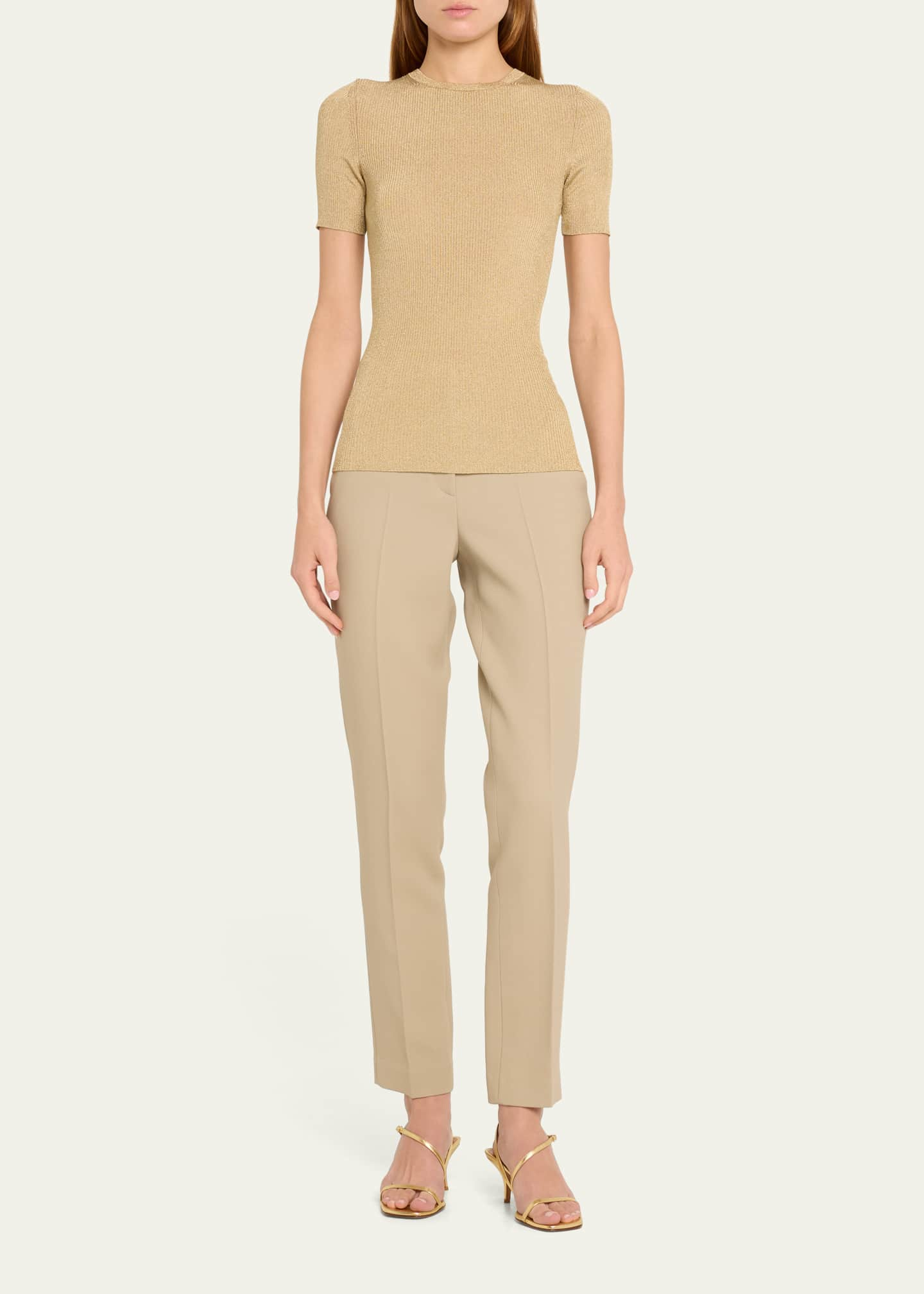 Michael Kors Collection Ribbed Crewneck Tee Image 2 of 5 - fall color trends