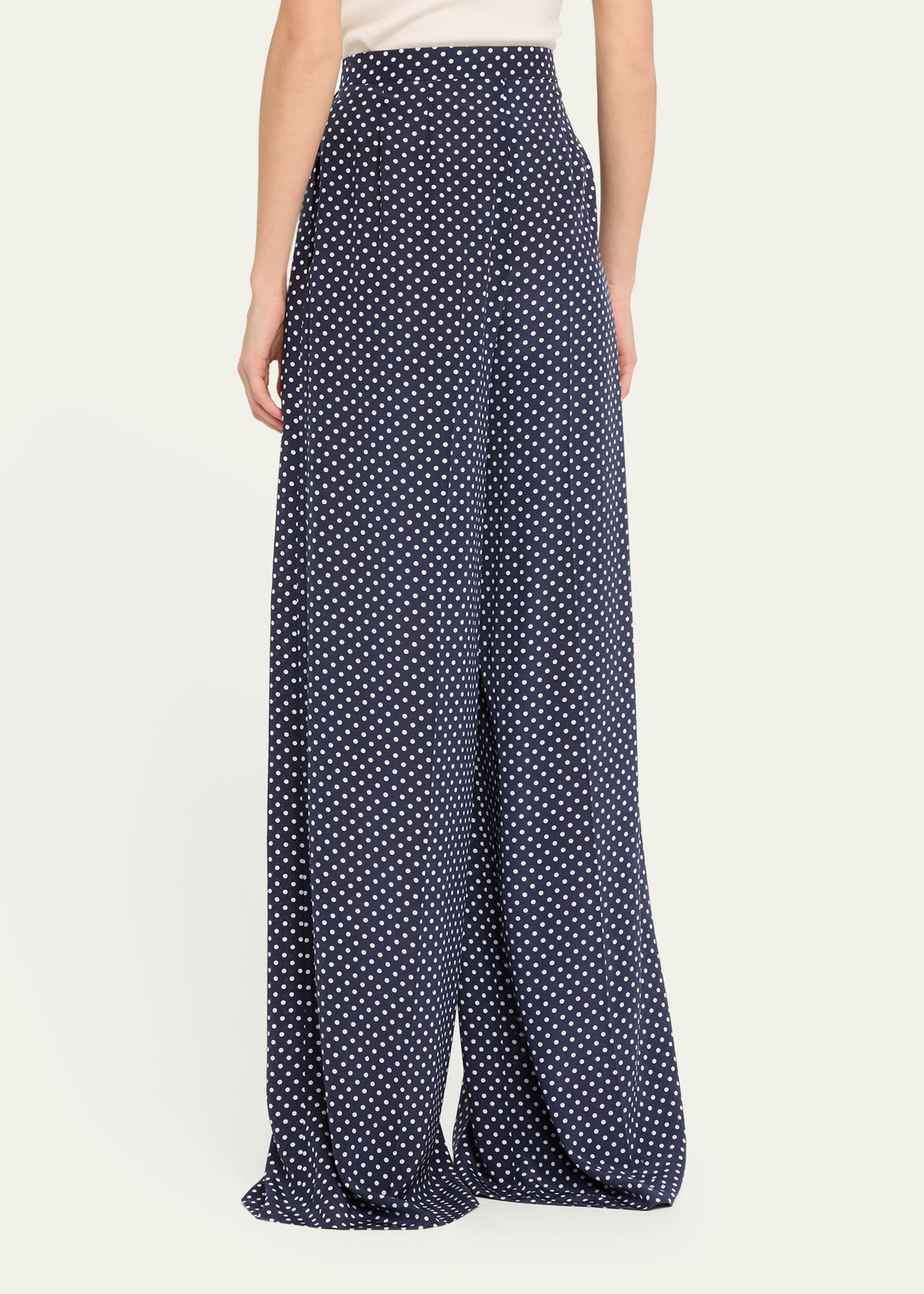 Womens Black And White Polka Dot Palazzo Wide Leg Flare Pants XL, 2X