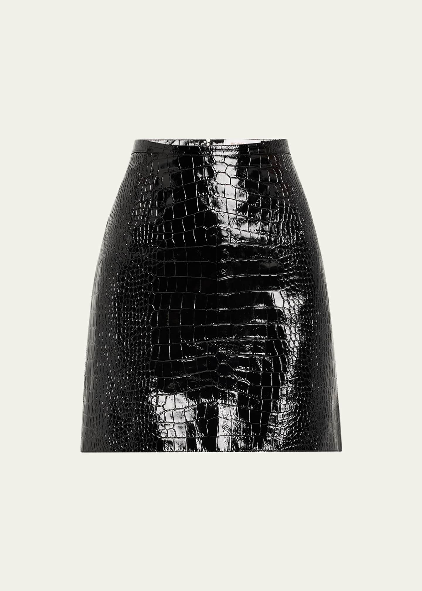 Michael Kors Collection Croc Leather Mini Skirt Bergdorf Goodman