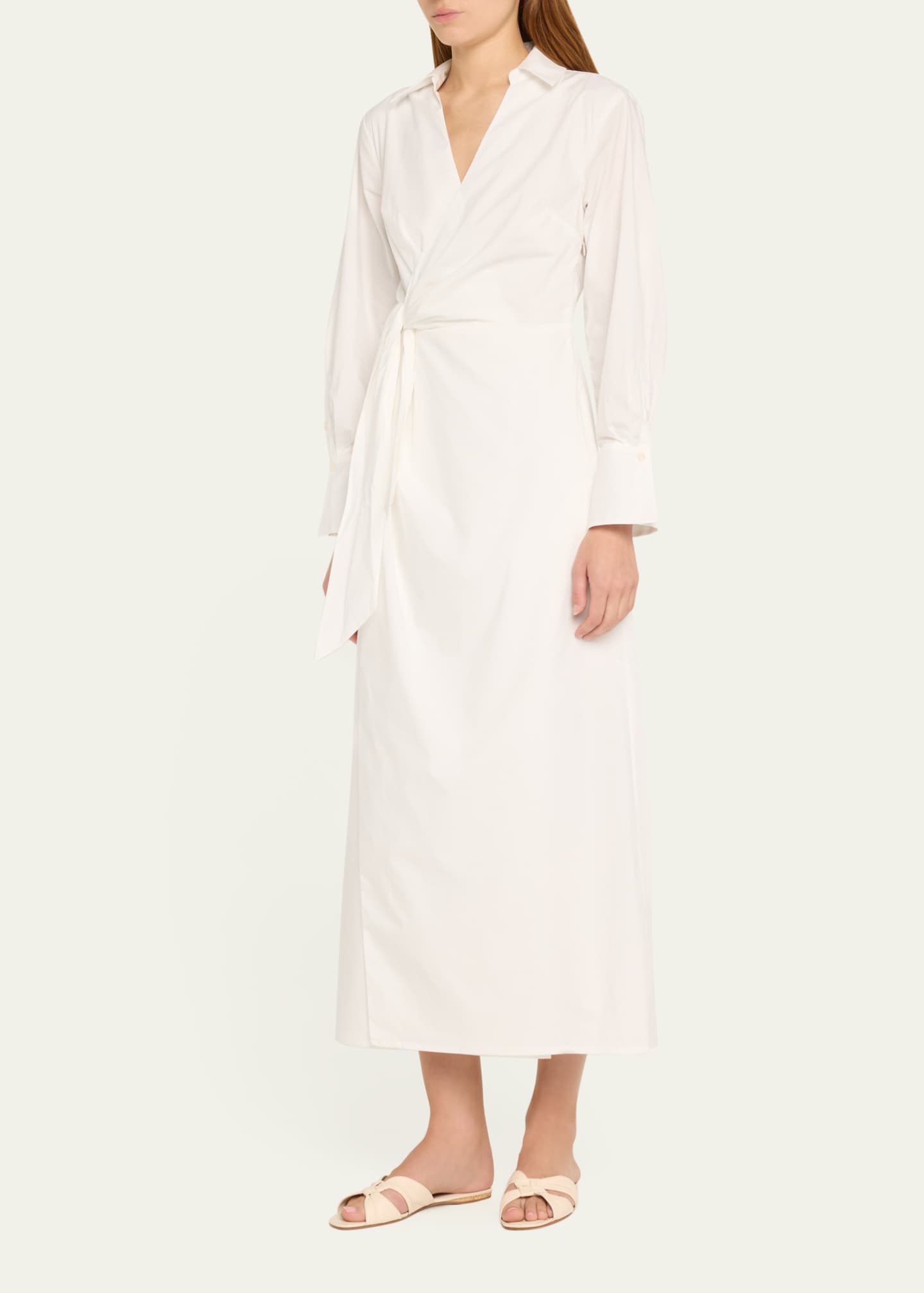SIMKHAI Briar Draped Midi Wrap Dress Image 4 of 5