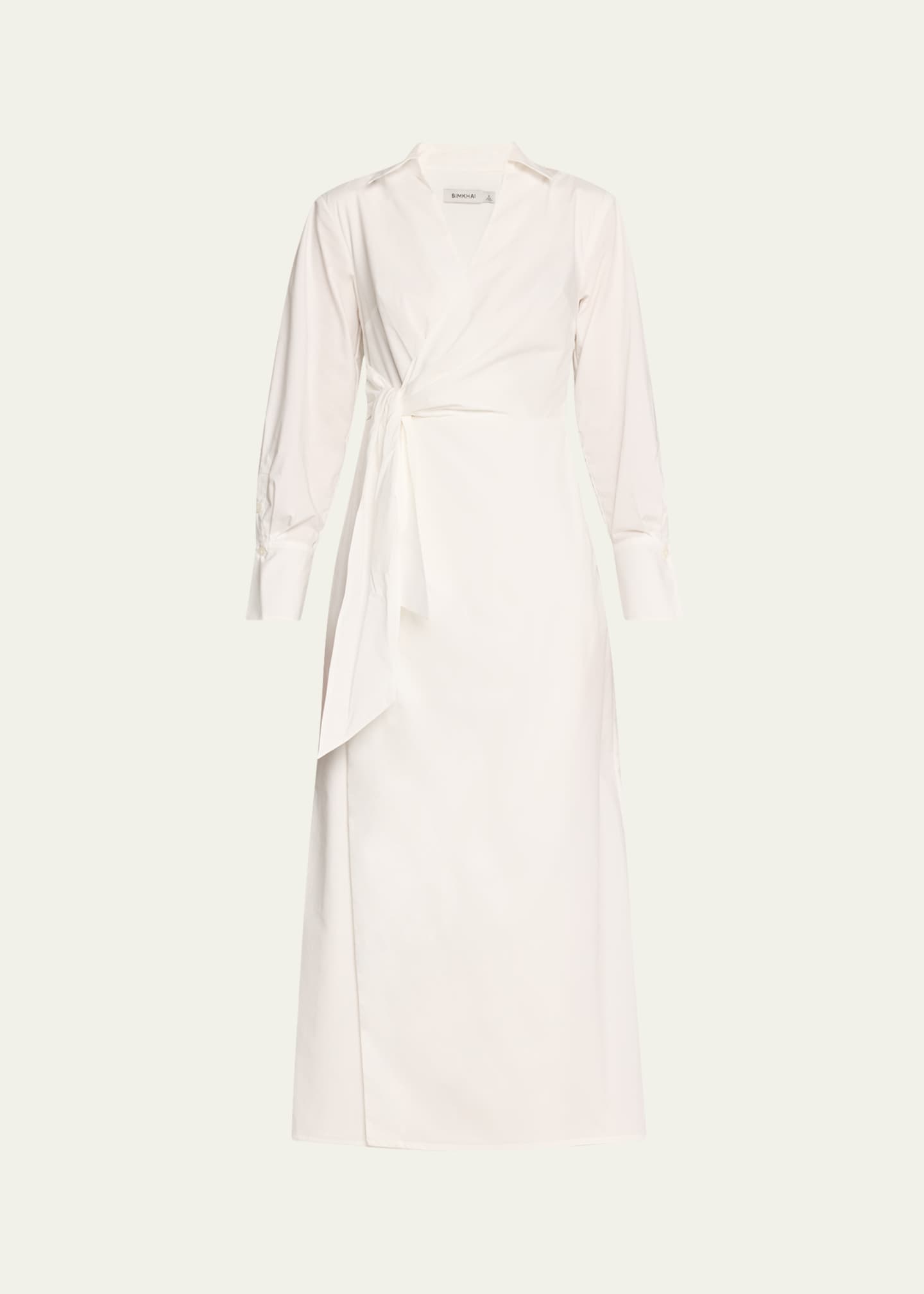 SIMKHAI Briar Draped Midi Wrap Dress Image 1 of 5