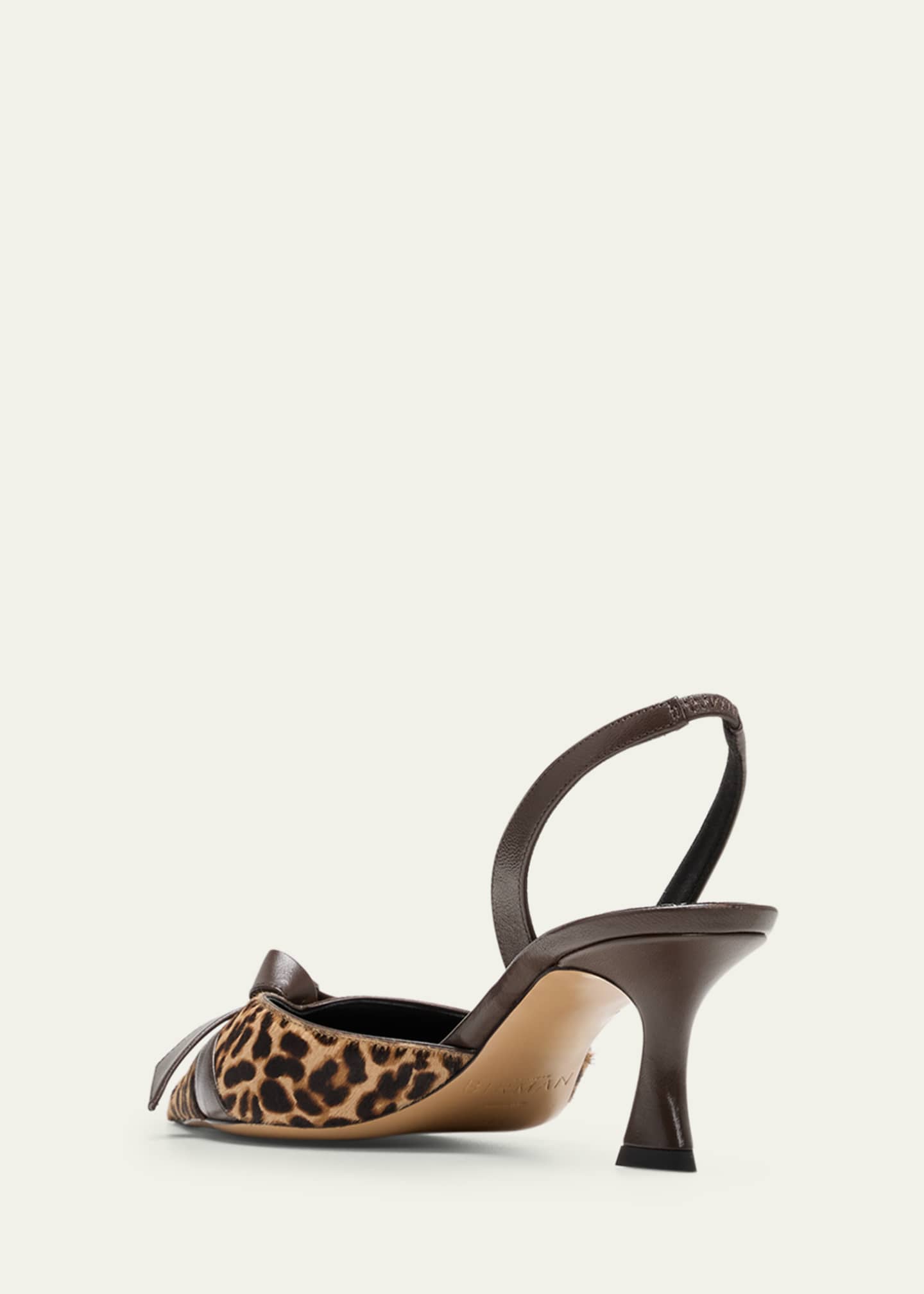 Alexandre Birman Clarita Bell Leopard Bow Halter Pumps Image 4 of 5