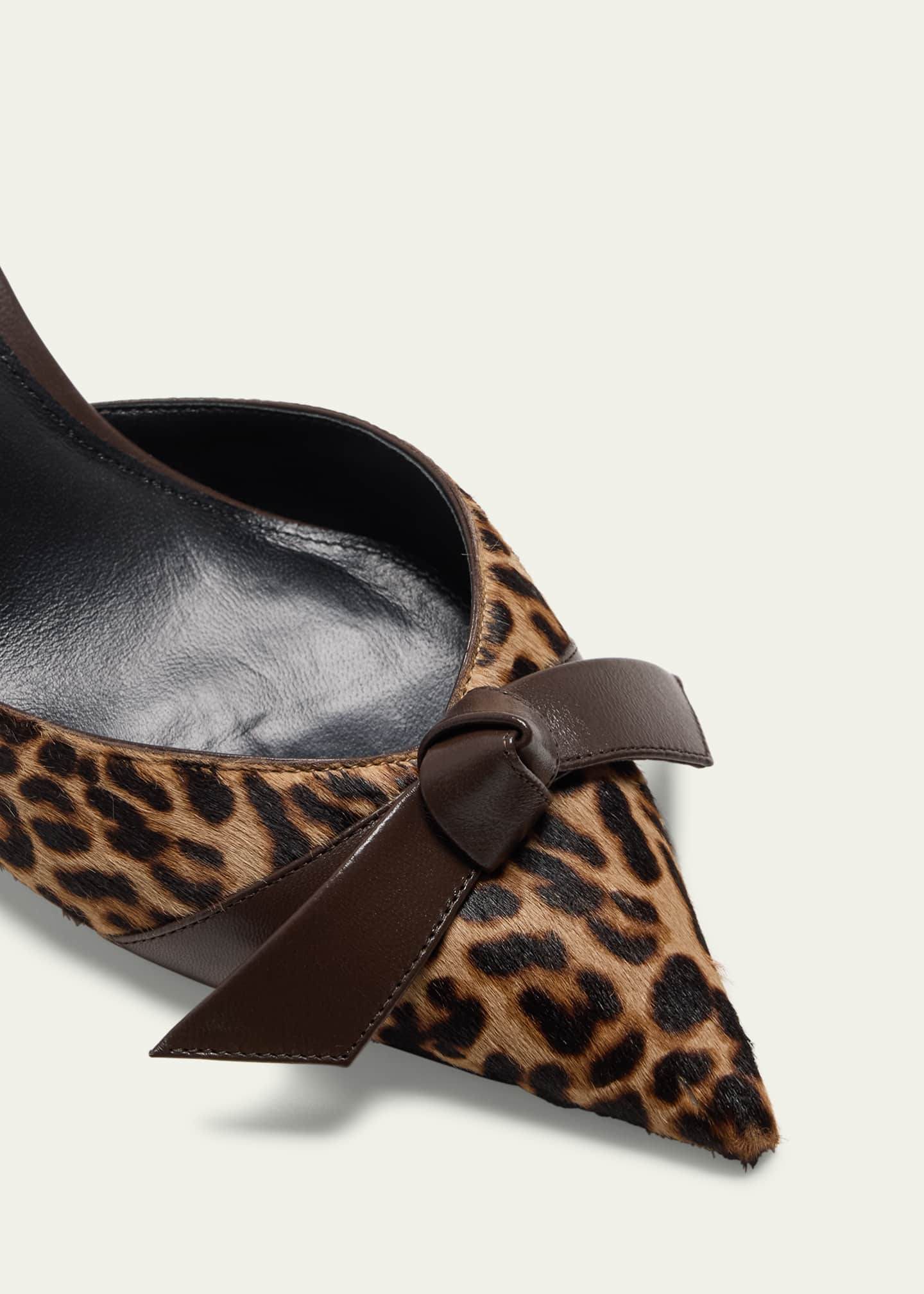 Alexandre Birman Clarita Bell Leopard Bow Halter Pumps Image 5 of 5