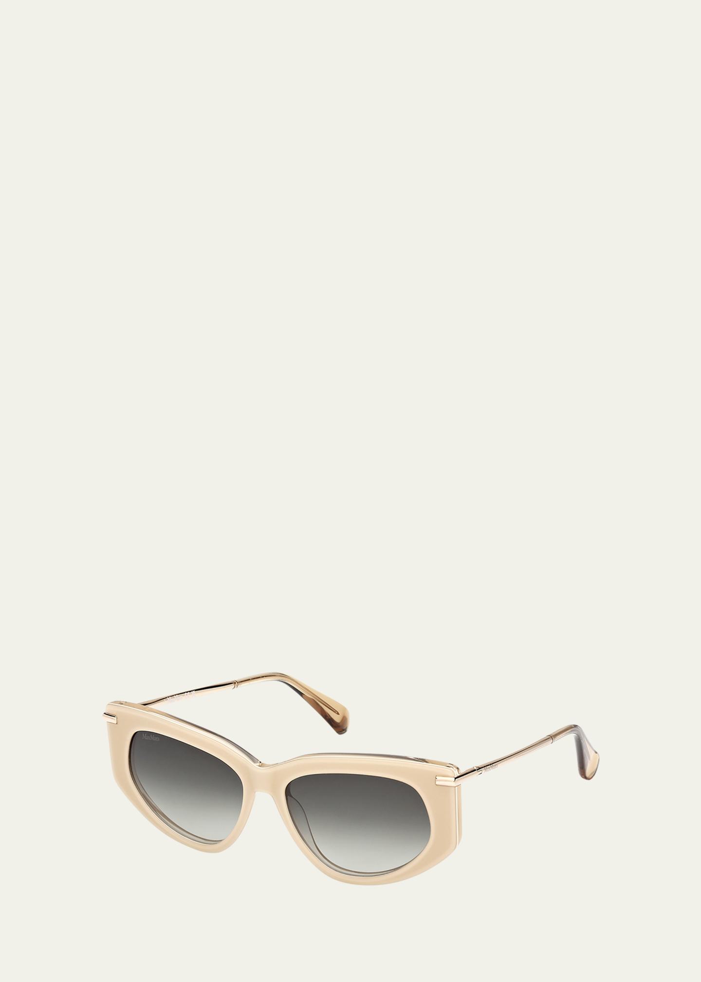 MaxMara White Cat-Eye Sunglasses Maxmara Sunglasses MM0203 25E Shiny White | LookerOnline main image 2