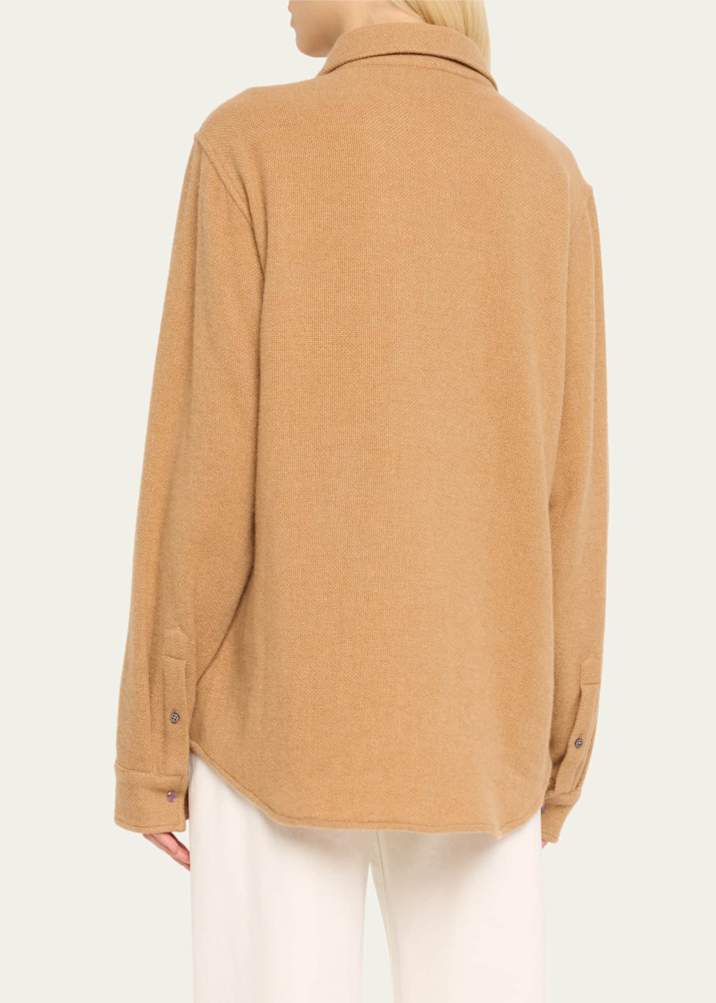 God's True Cashmere Cashmere Button-Front Shirt Image 3 of 5