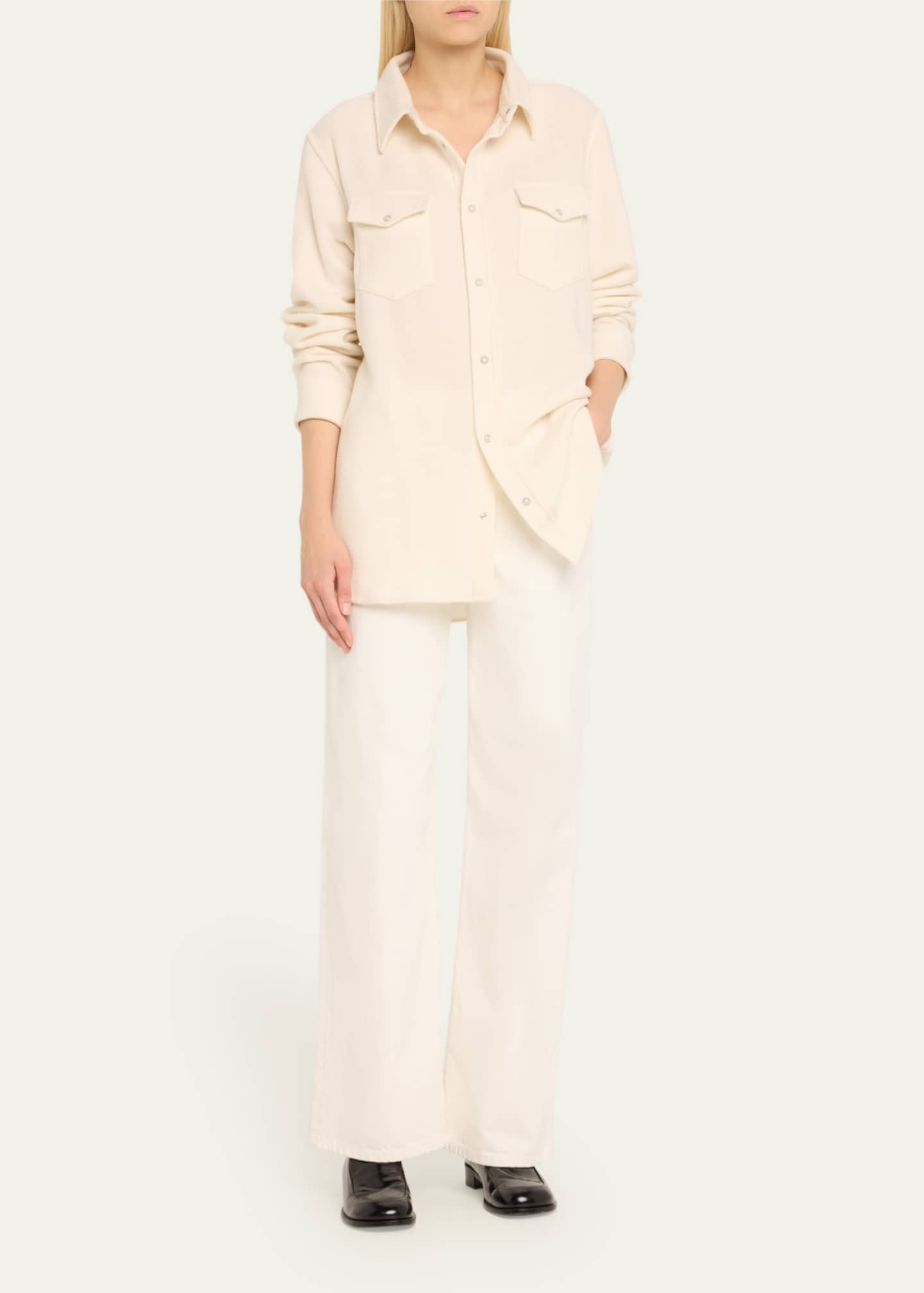 God's True Cashmere Cashmere Button-Front Shirt Image 2 of 5