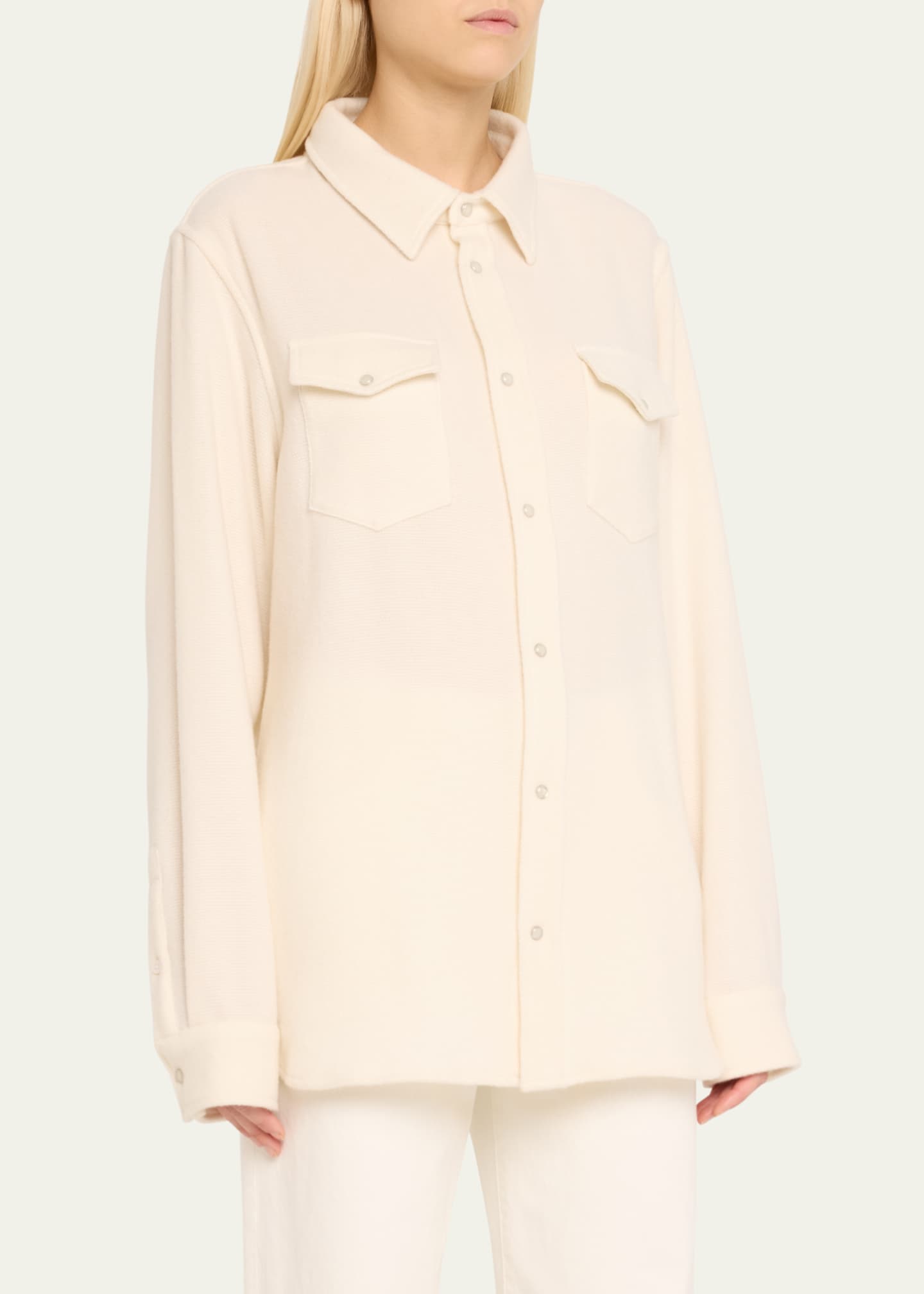 God's True Cashmere Cashmere Button-Front Shirt Image 4 of 5