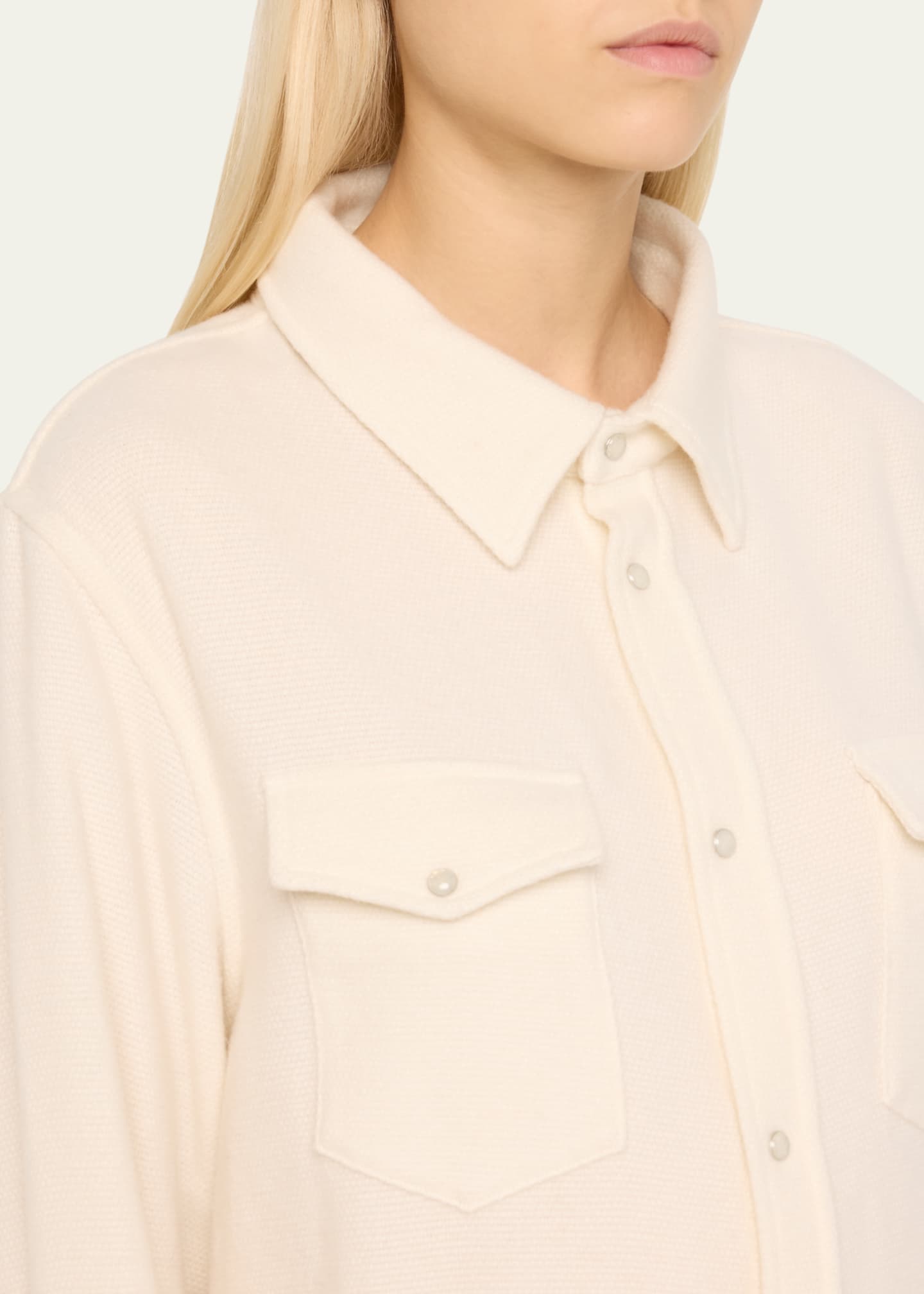 God's True Cashmere Cashmere Button-Front Shirt Image 5 of 5