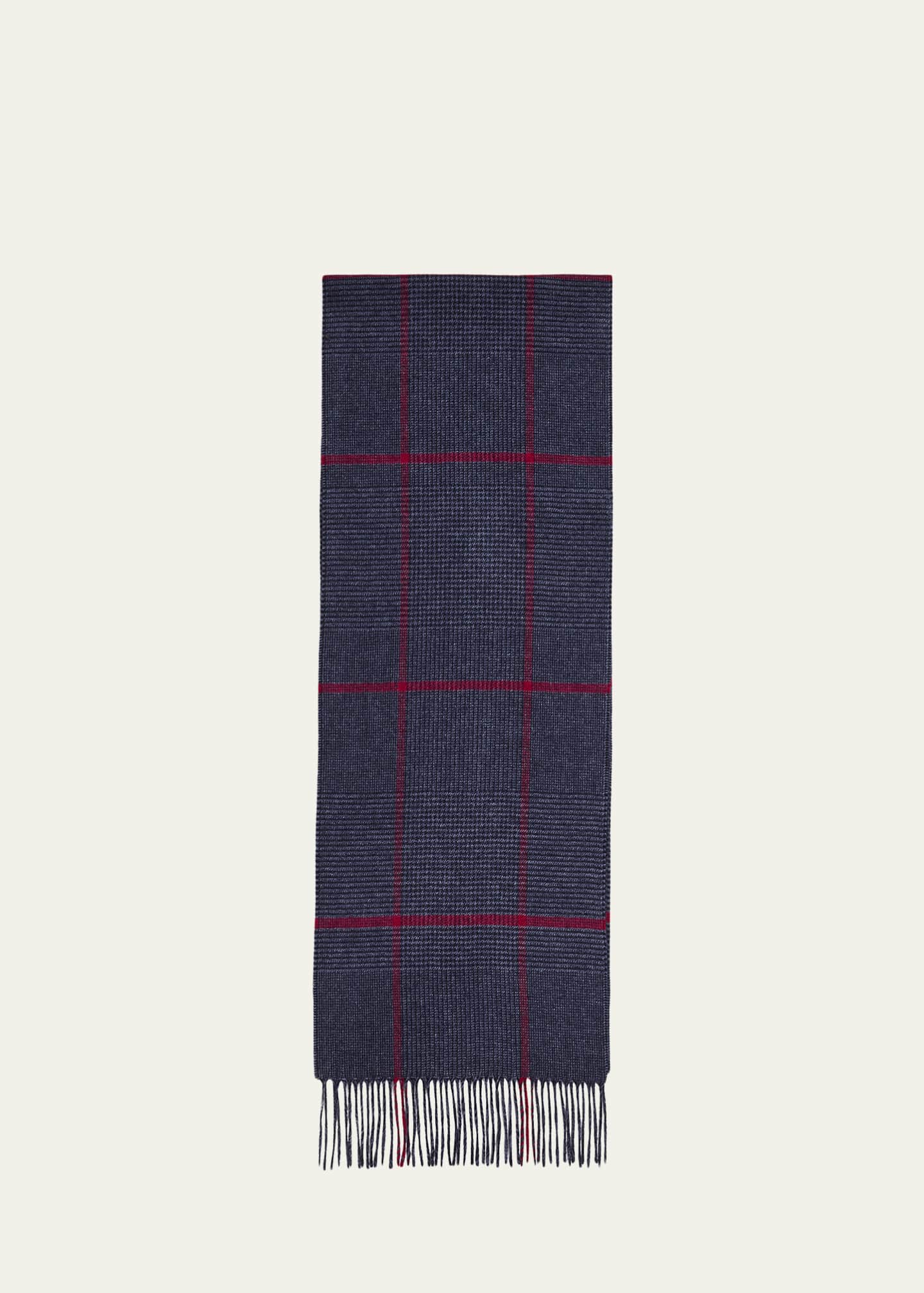 PIACENZA Men's Silk Cashmere Glen Plaid Scarf - Bergdorf Goodman