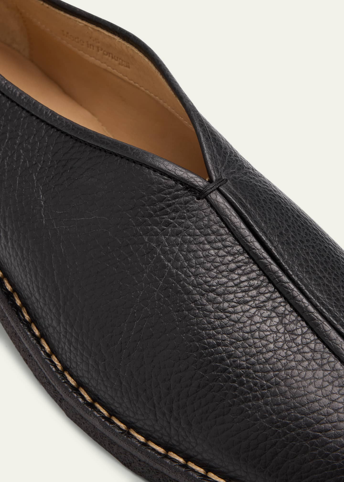 LEMAIRE Men's Grained Leather Crepe-Sole Loafers Image 3 of 4