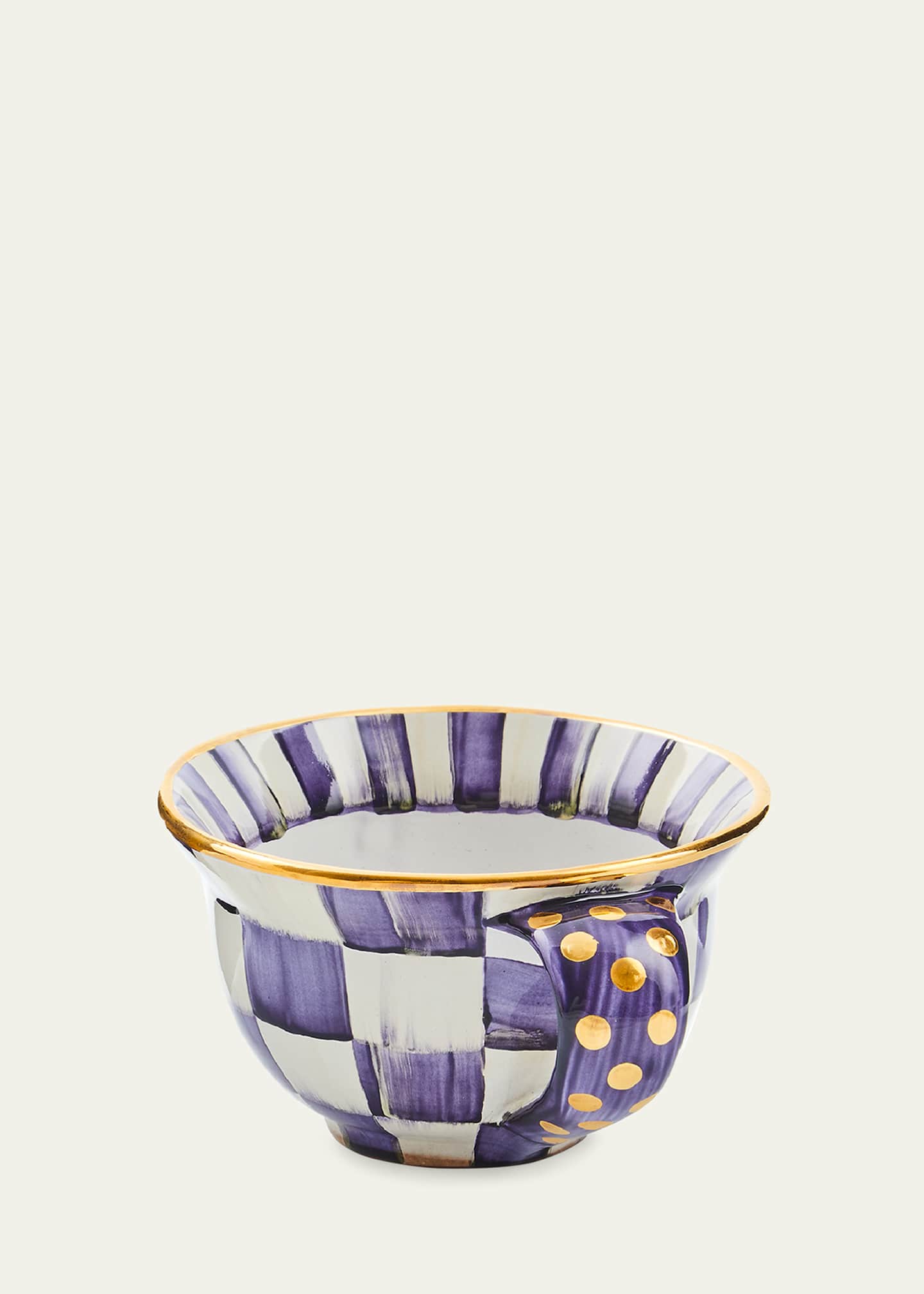 MacKenzie-Childs Plum Check Ceramic Teacup Image 2 of 3