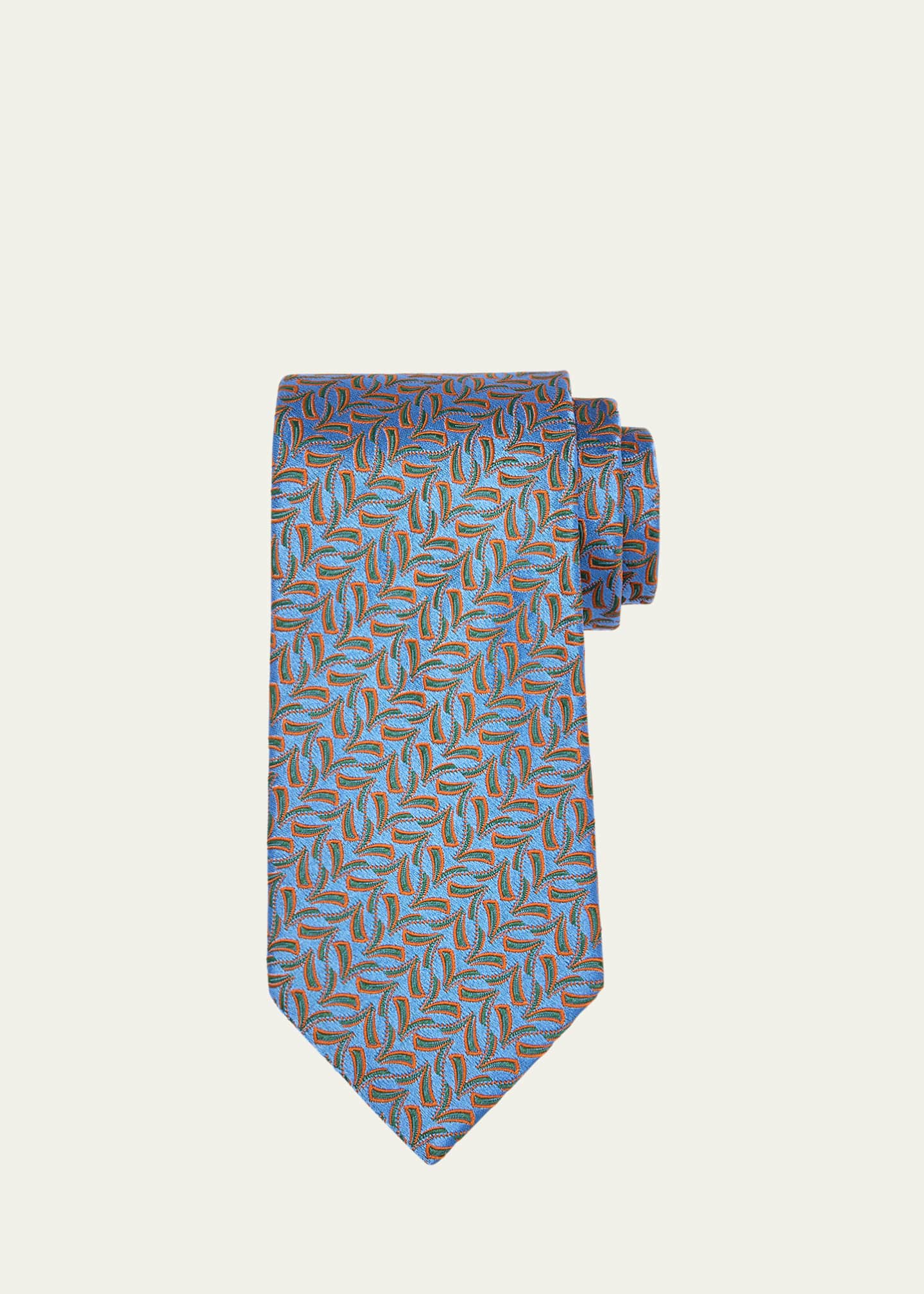 Charvet Men's Chevron Silk Tie