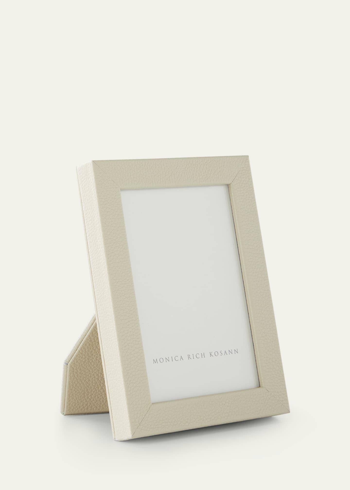 Monica Rich Kosann Cream Pebbled Leather Frame, 4" x 6" Image 2 of 2
