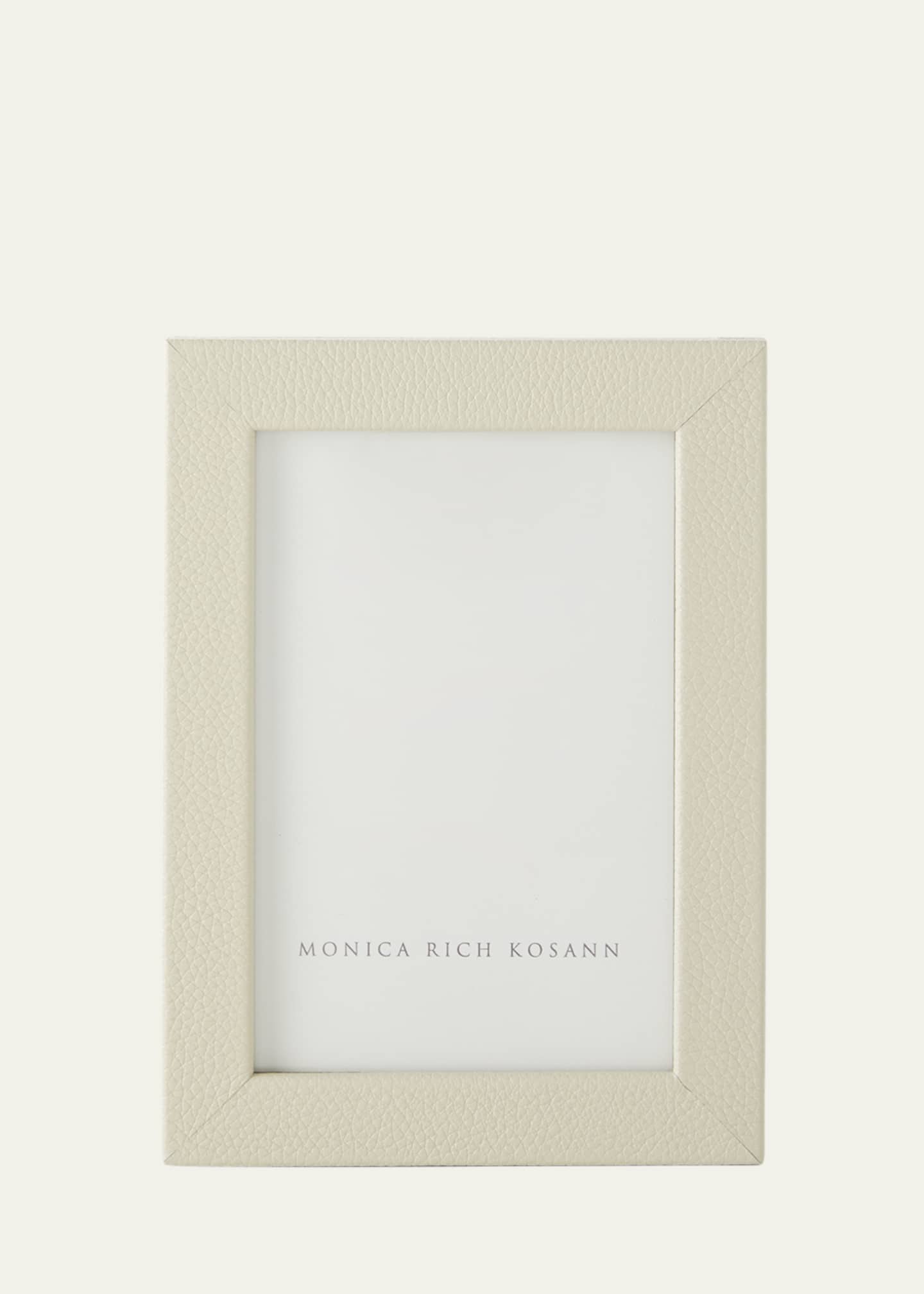 Monica Rich Kosann Cream Pebbled Leather Frame, 4" x 6" Image 1 of 2