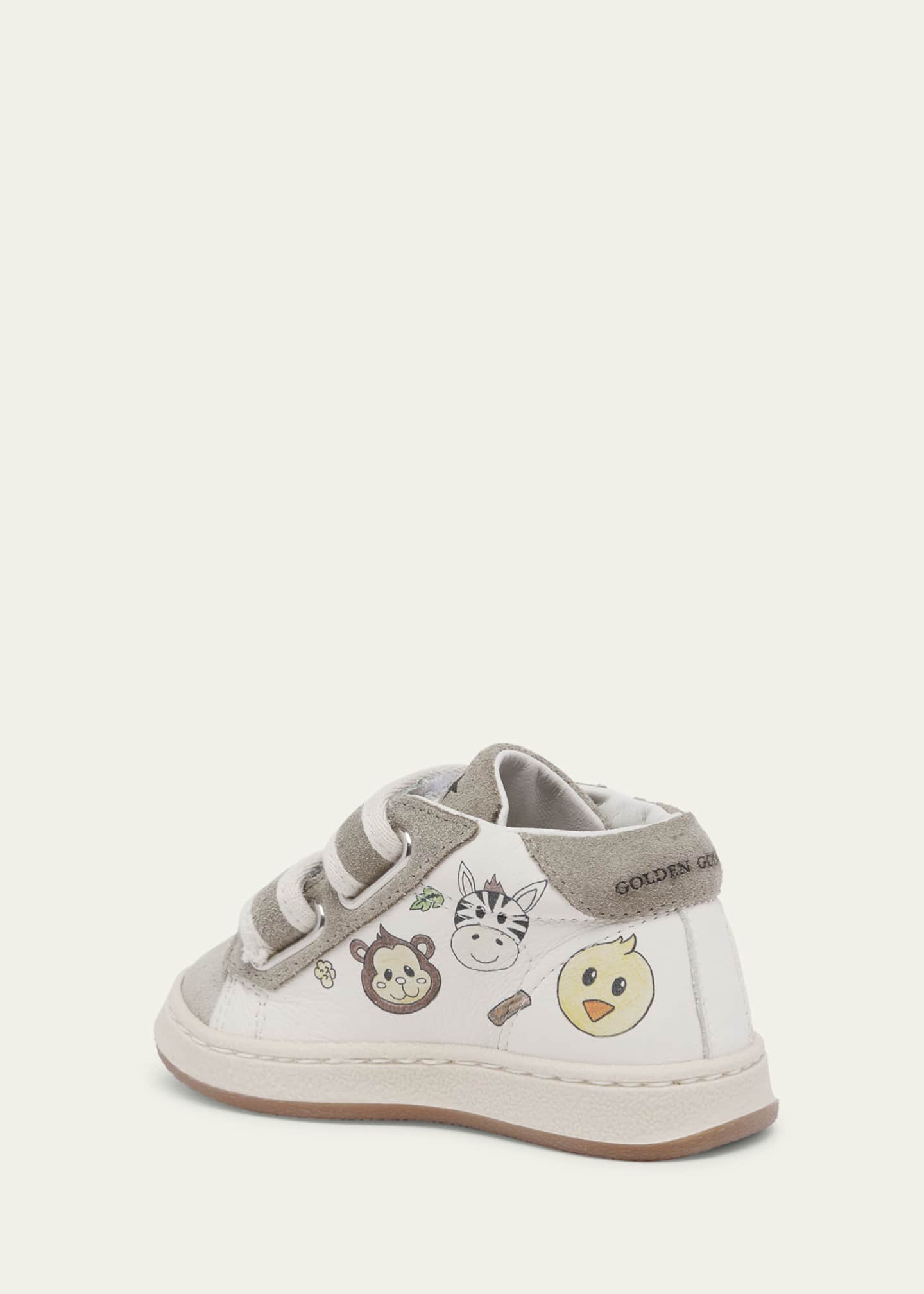 Golden Goose Kid's June Nappa Leather Suede Star Sneakers, Baby/Toddlers Image 2 of 3