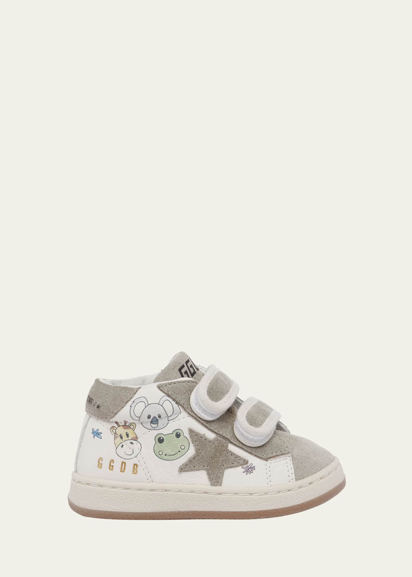 Golden Goose Kid's June Nappa Leather Suede Star Sneakers, Baby/Toddlers Image 1 of 3