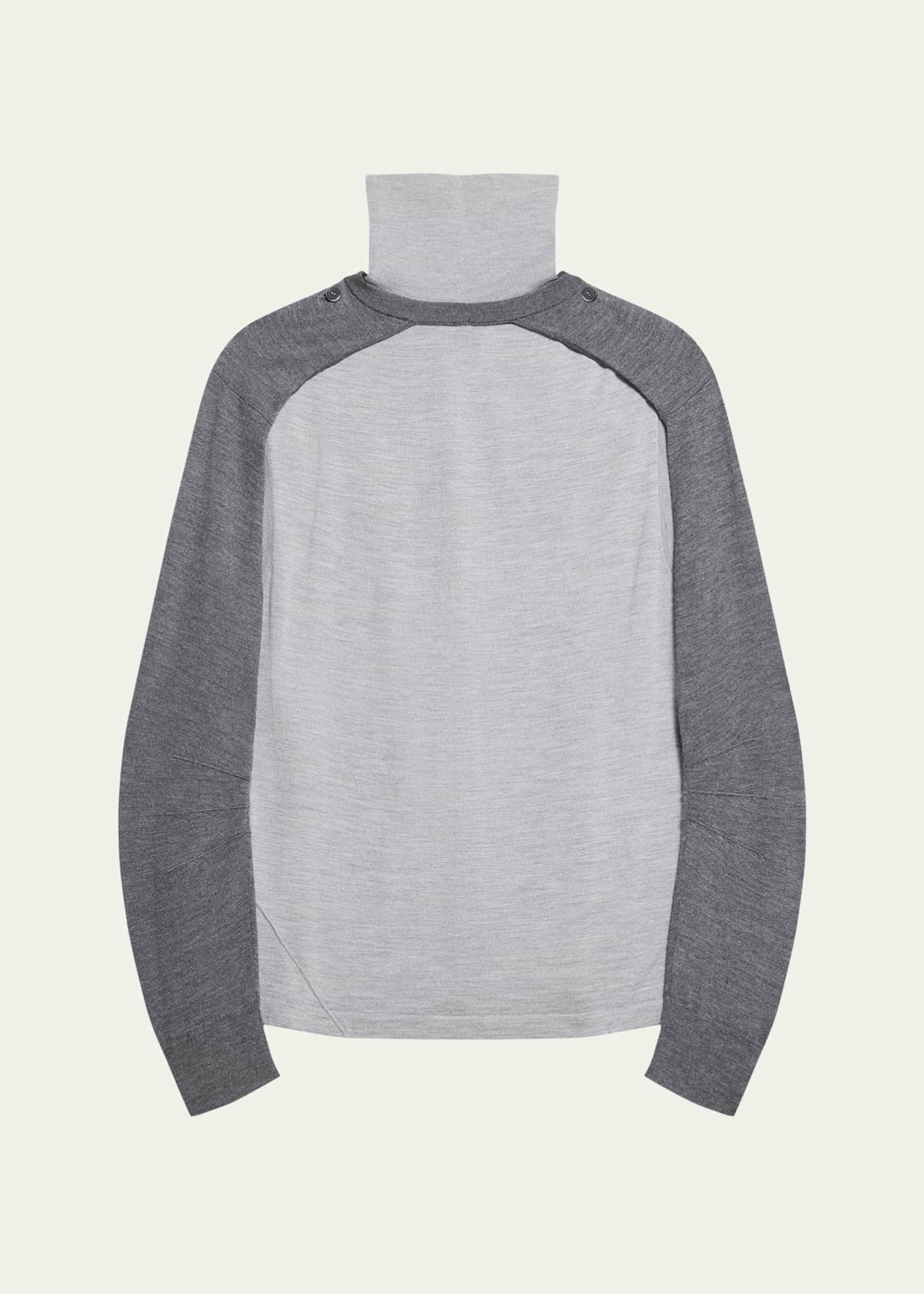 Helmut Lang Fine-Knit Turtleneck Top with Detachable Shrug Image 1 of 5