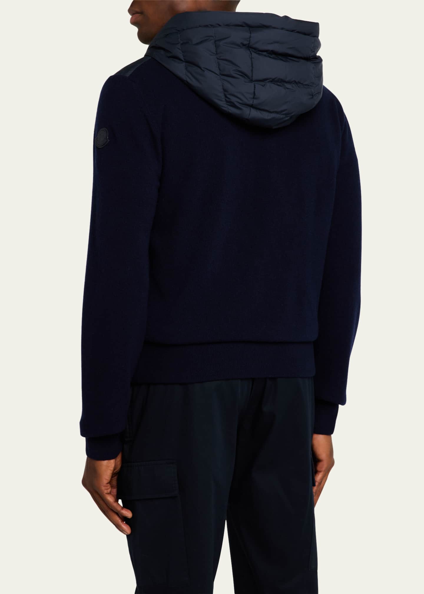 Moncler Men's Wool-Cashmere Down Cardigan Image 2 of 4