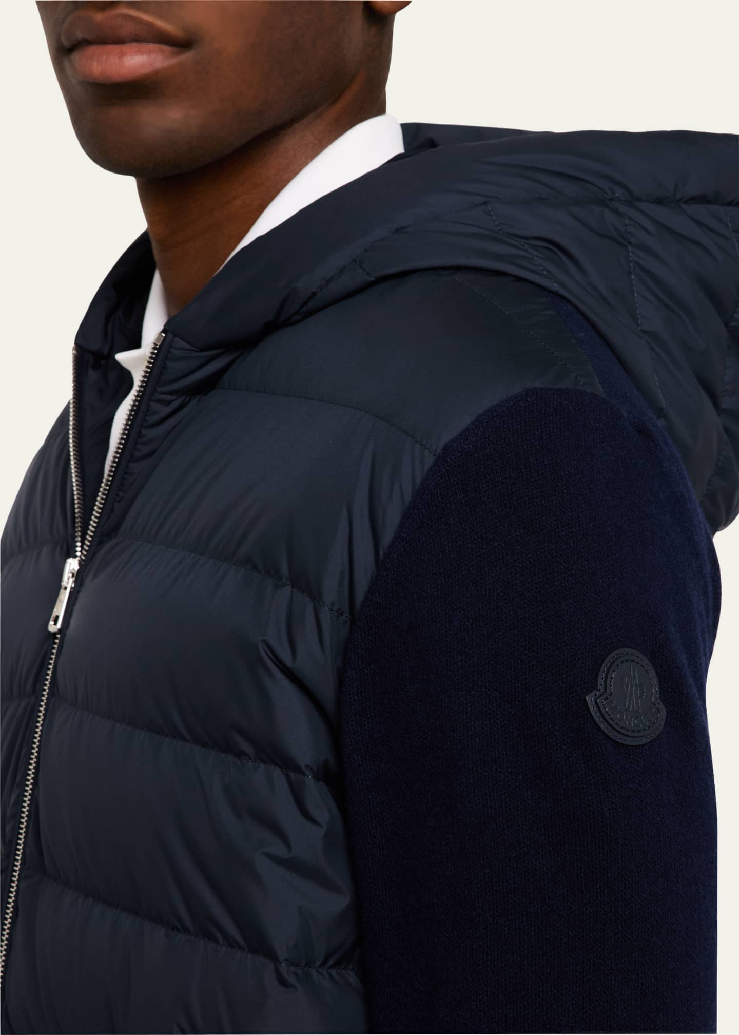 Moncler Men's Wool-Cashmere Down Cardigan Image 4 of 4