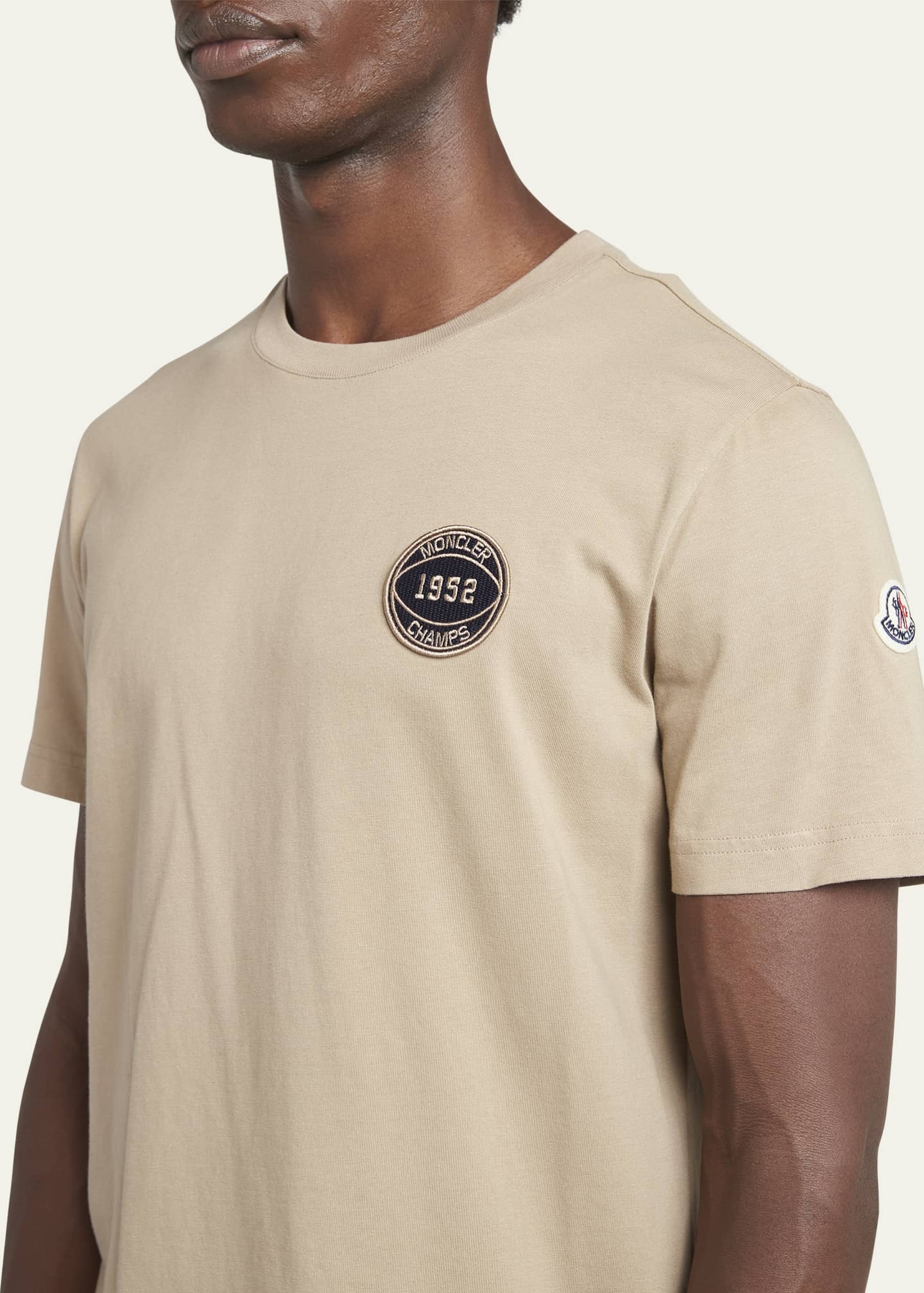 Moncler Men's Champs Logo-Patch T-Shirt Image 5 of 5