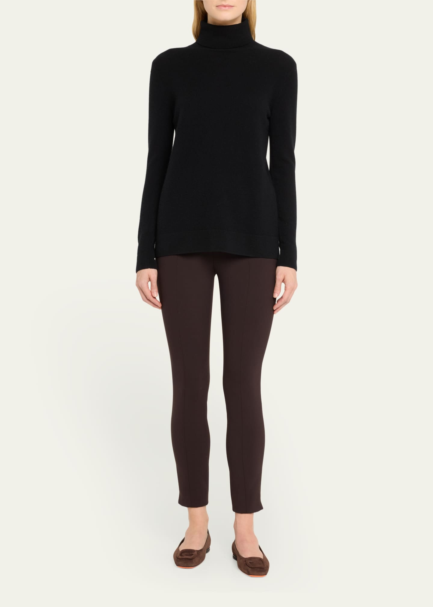 Santoni Maya Suede Buckle Ballerina Flats Image 3 of 5