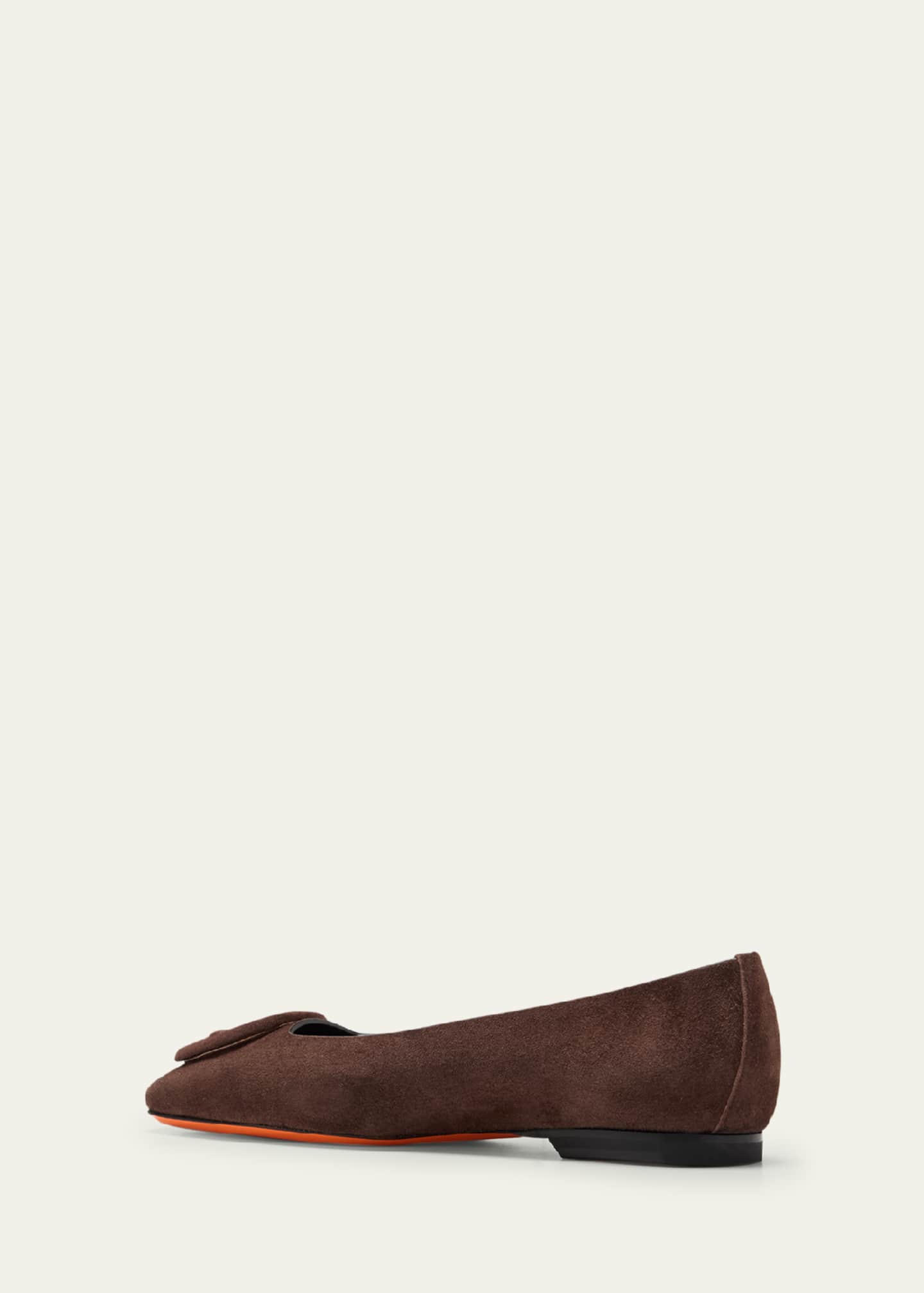 Santoni Maya Suede Buckle Ballerina Flats Image 4 of 5