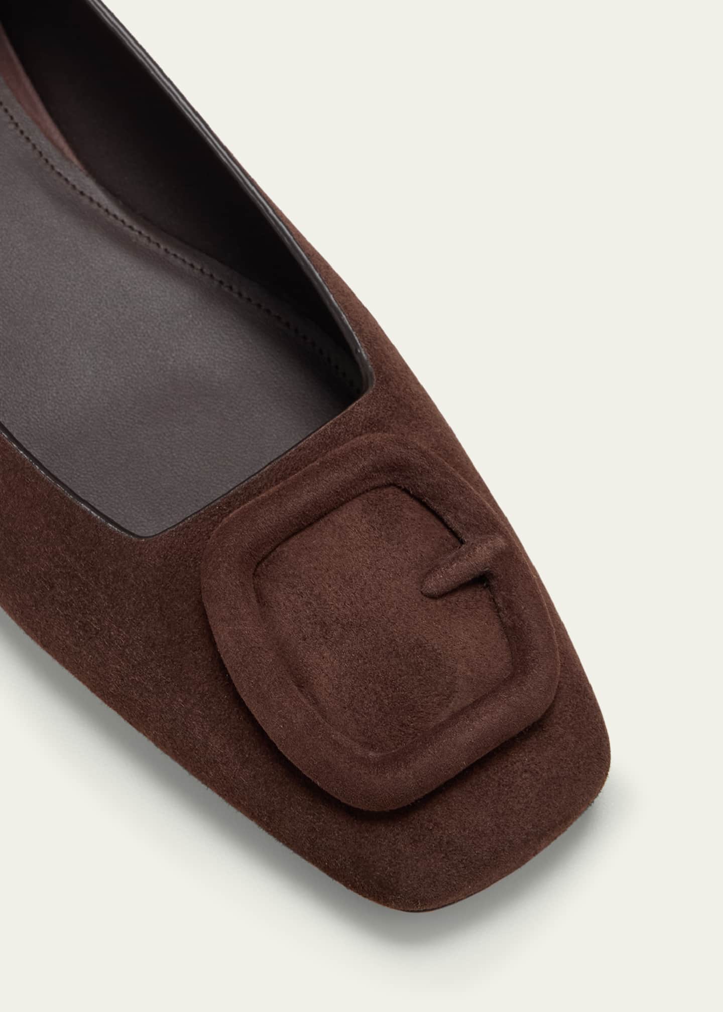 Santoni Maya Suede Buckle Ballerina Flats Image 5 of 5