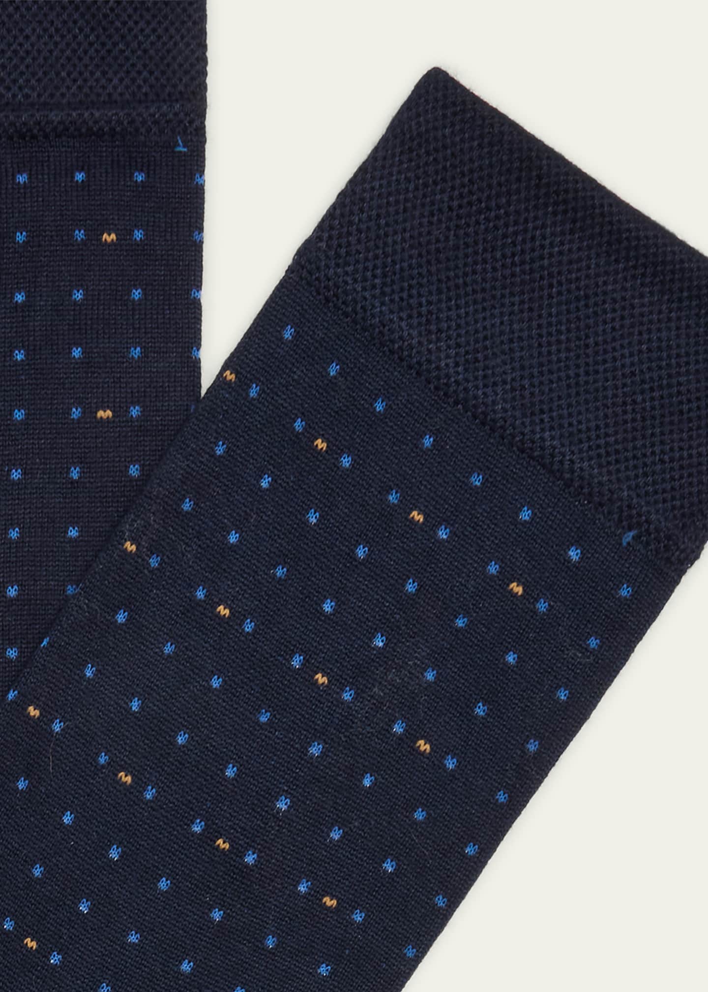 Marcoliani Men's Luxury Yarns Micro Dot Mid-Calf Socks Image 2 of 2