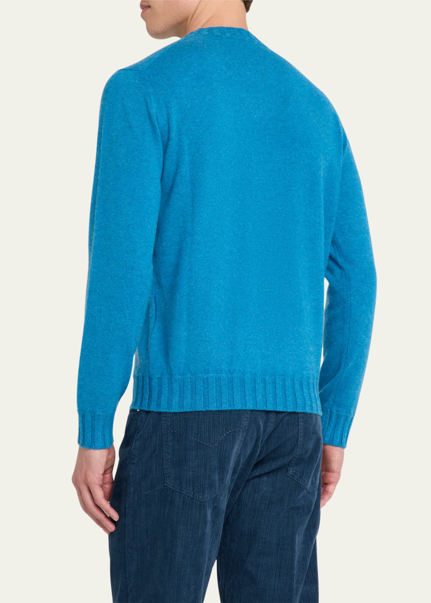 Cesare Attolini Men's Mouline Cashmere Crewneck Sweater Image 3 of 5