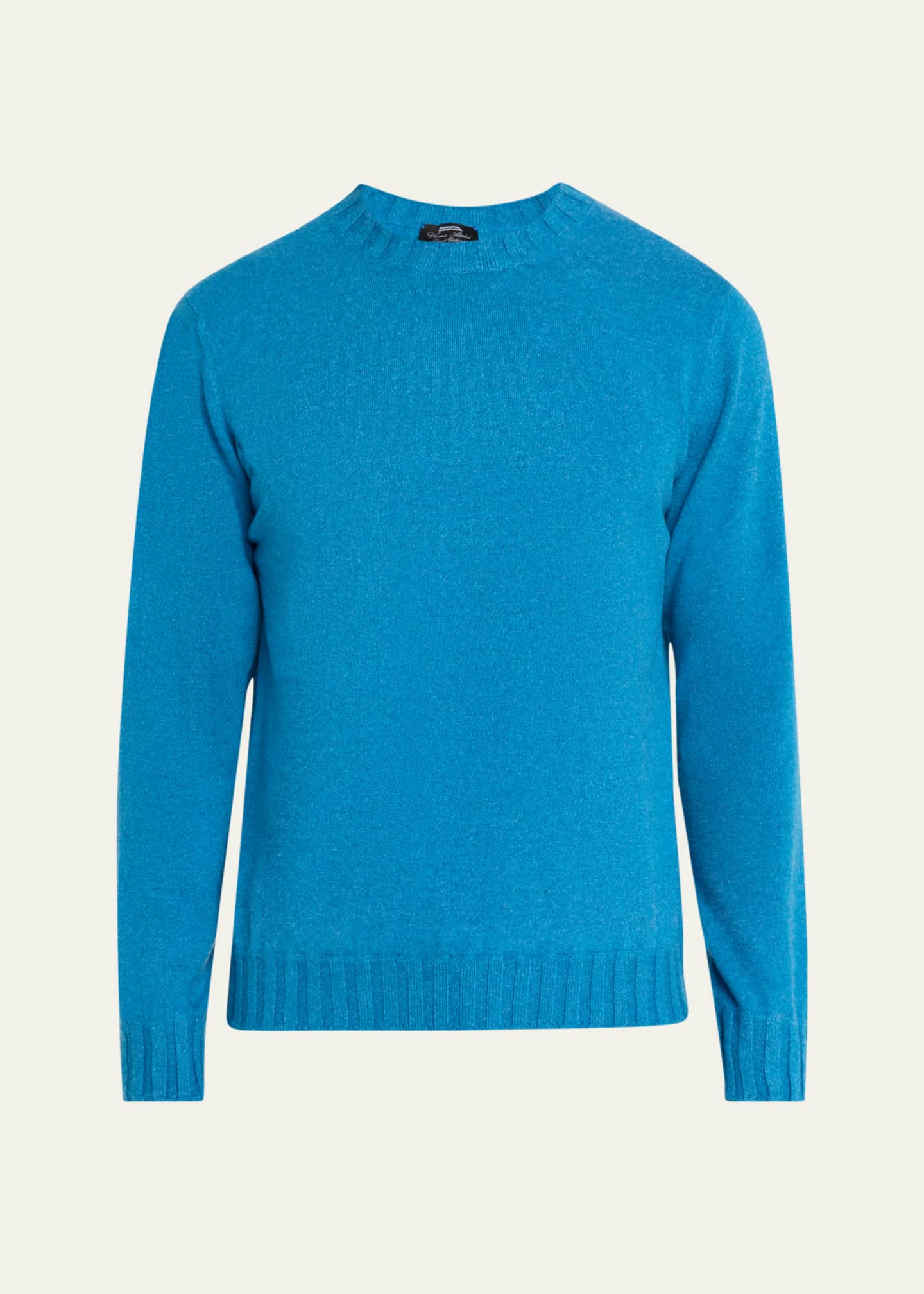 Cesare Attolini Men's Mouline Cashmere Crewneck Sweater Image 1 of 5