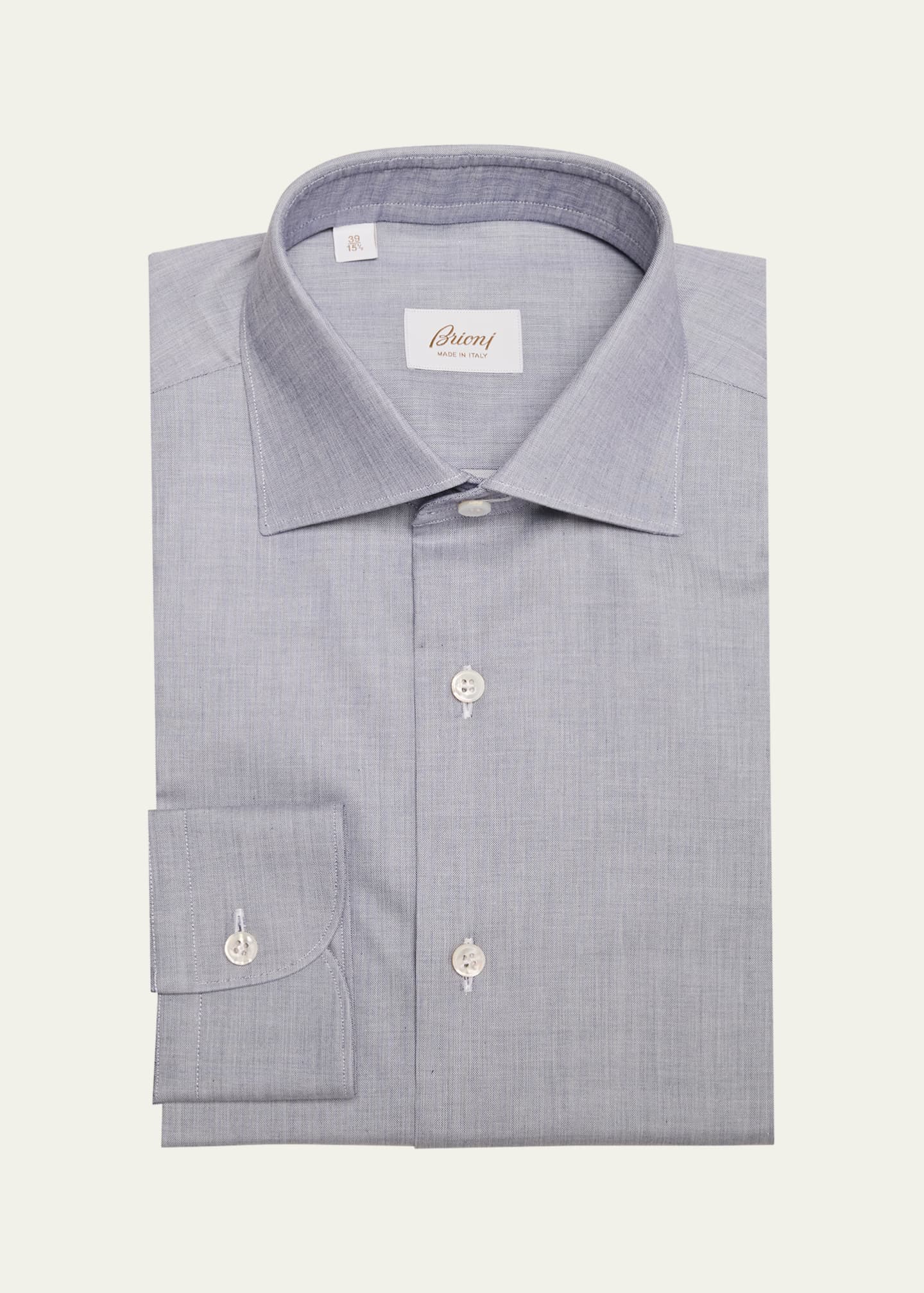 Brioni Men's Cotton Chambray Dress Shirt Image 1 of 2