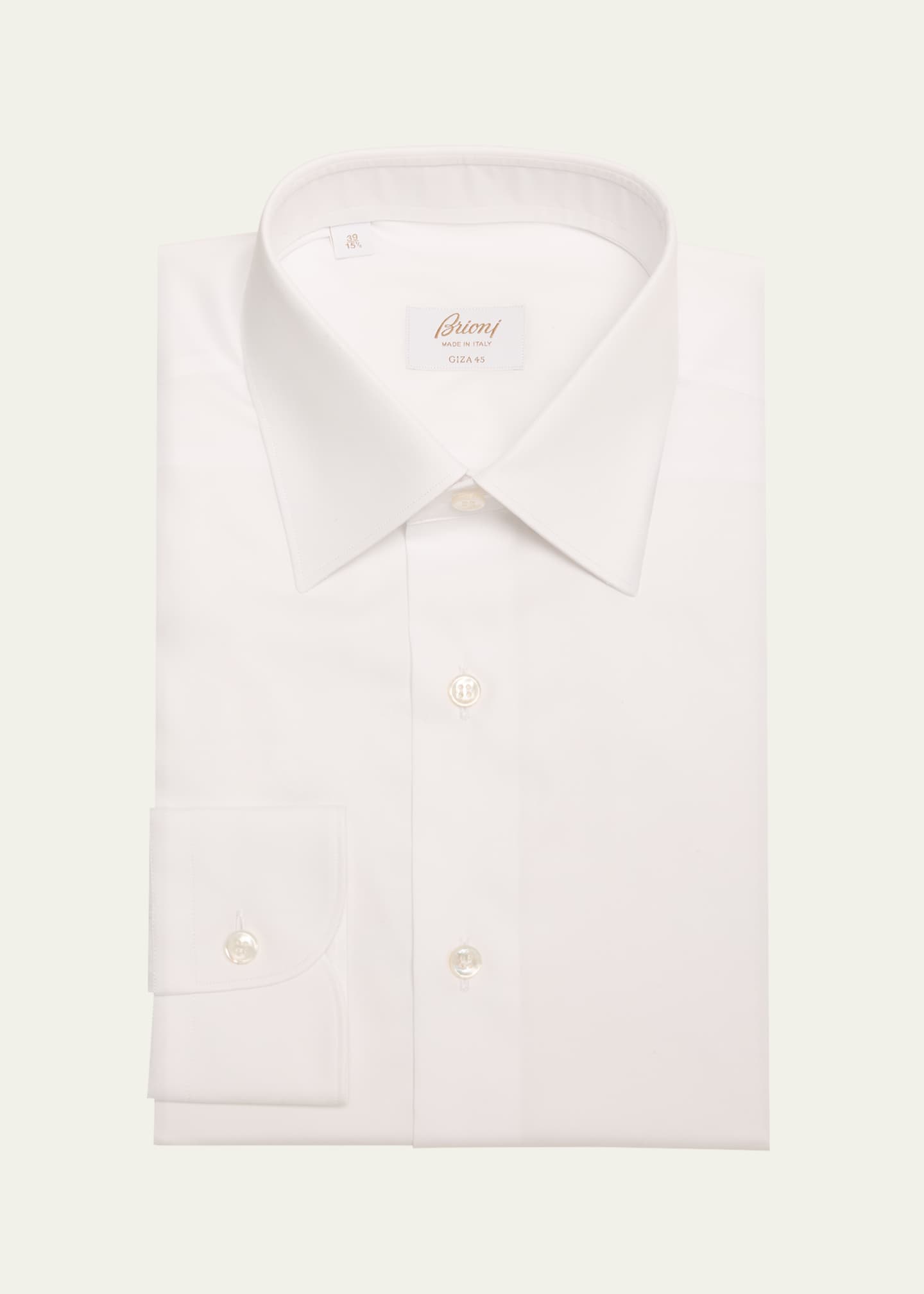 Brioni Men's Brew Giza 45 Cotton Twill Dress Shirt Image 1 of 2