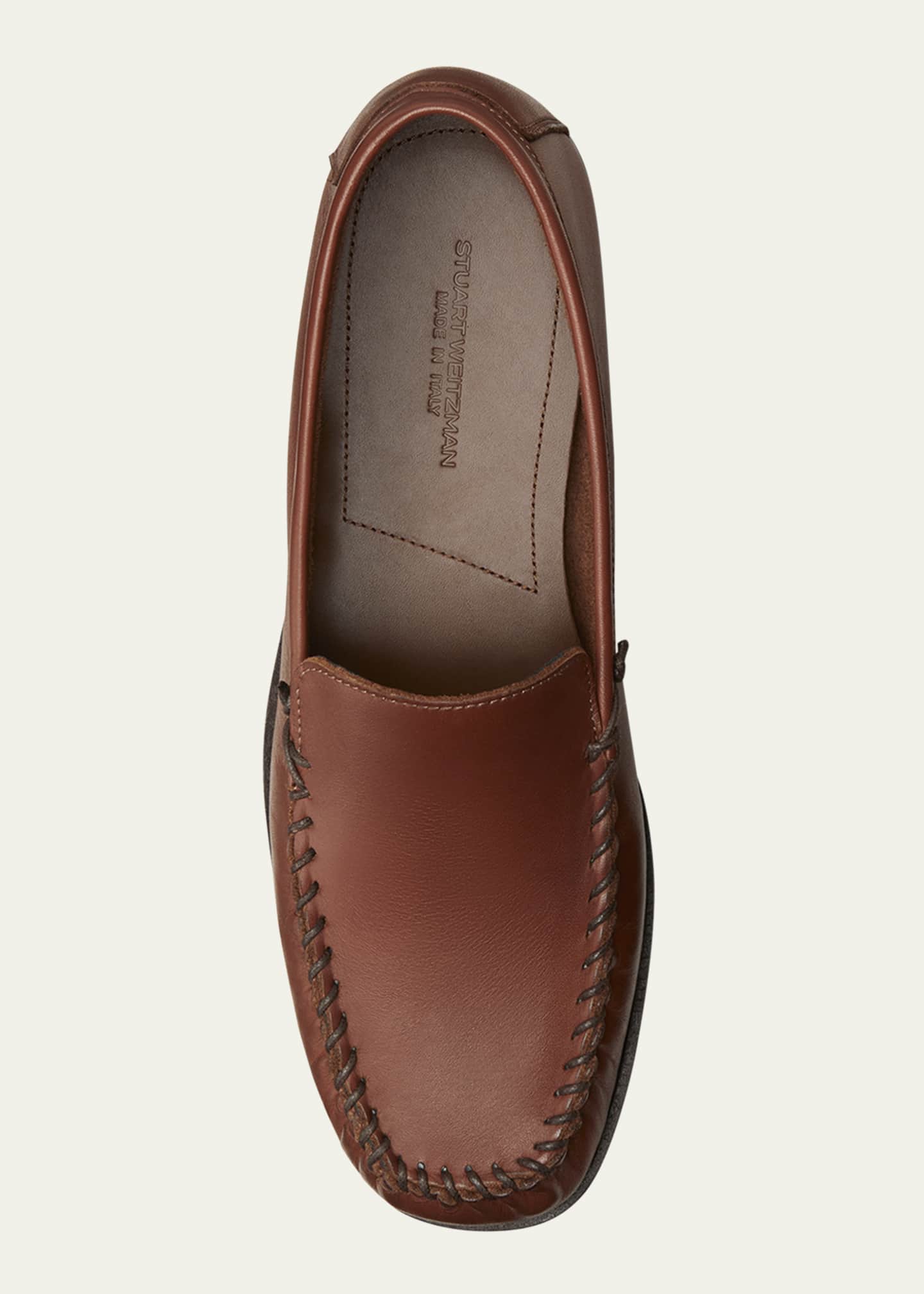 Stuart Weitzman Men's Montauk Leather Moccasin Loafers Image 4 of 4