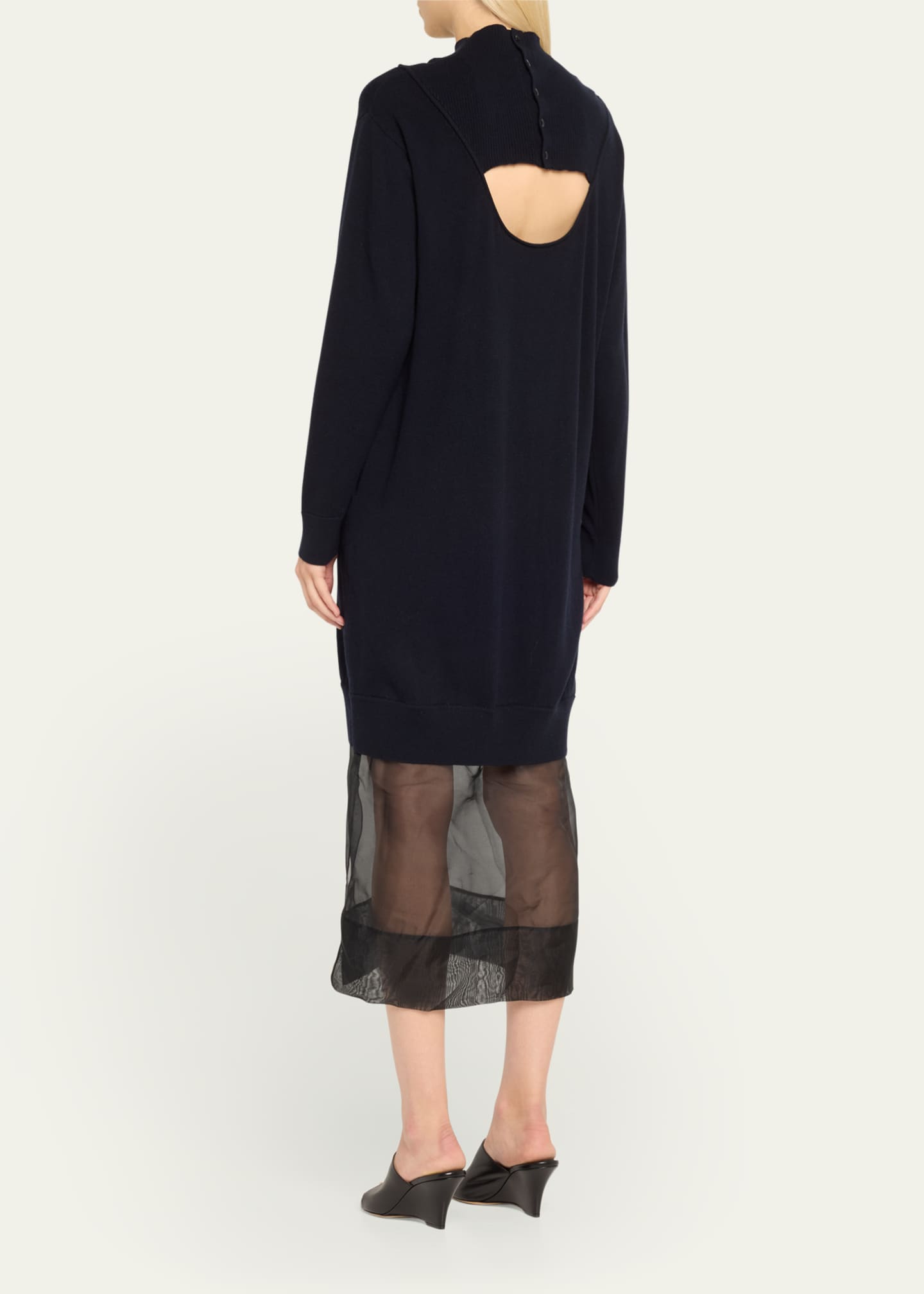 3.1 Phillip Lim Mock-Neck Combo Sweater Dress Image 3 of 5