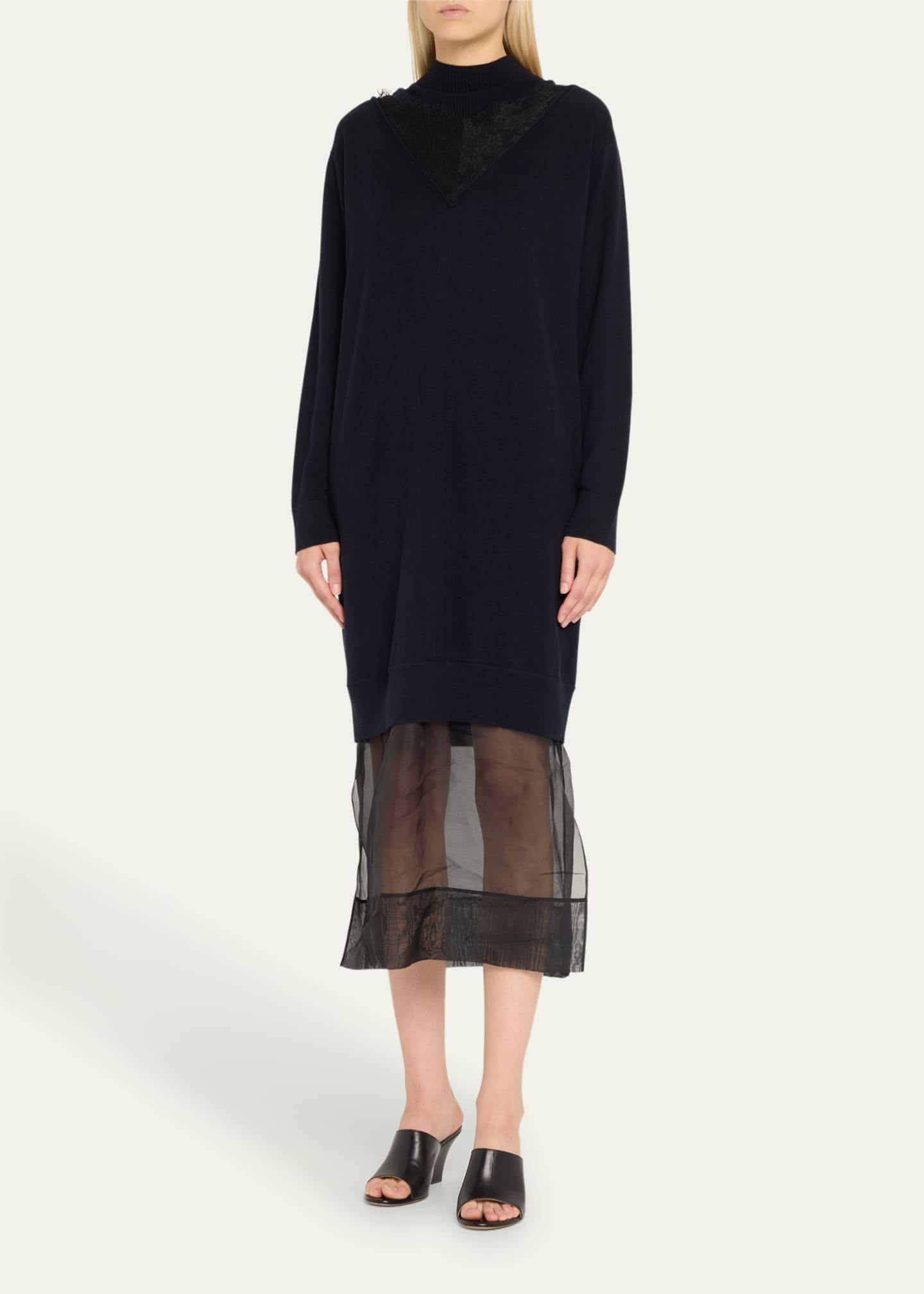 3.1 Phillip Lim Mock-Neck Combo Sweater Dress Image 4 of 5