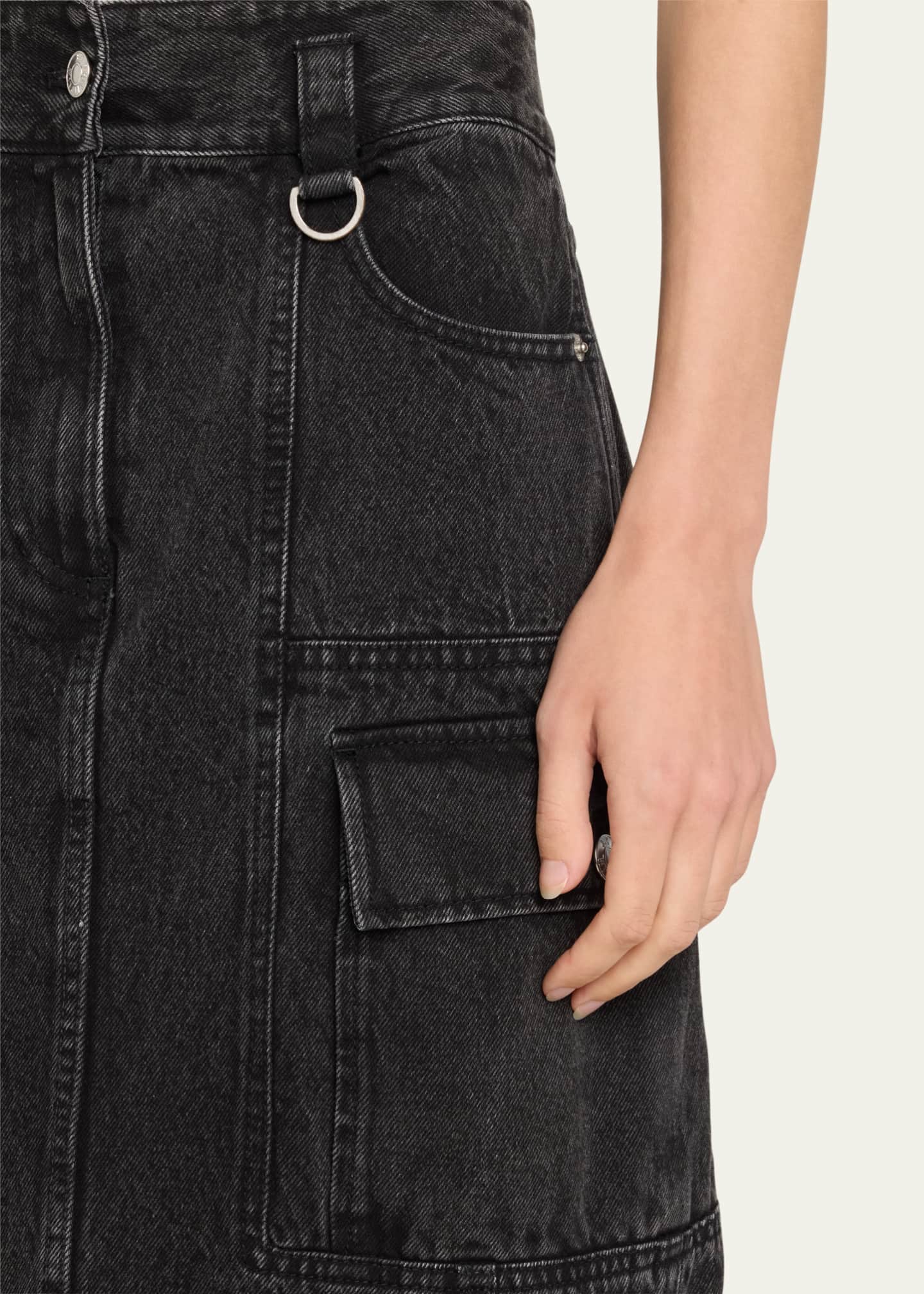 Denim Utility Maxi Skirt