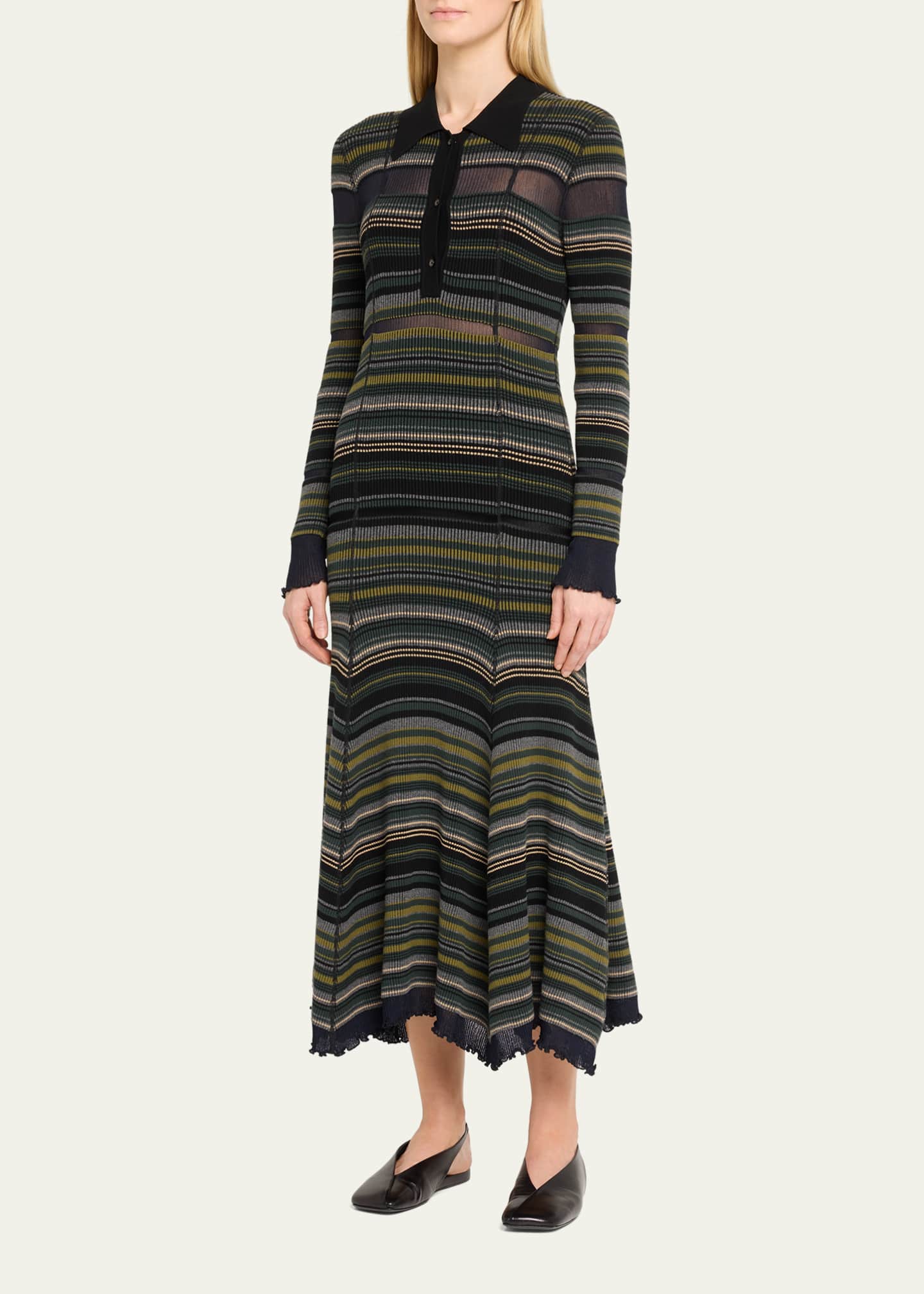 3.1 Phillip Lim Reversible Long Sleeve Striped Maxi Dress Bergdorf Goodman