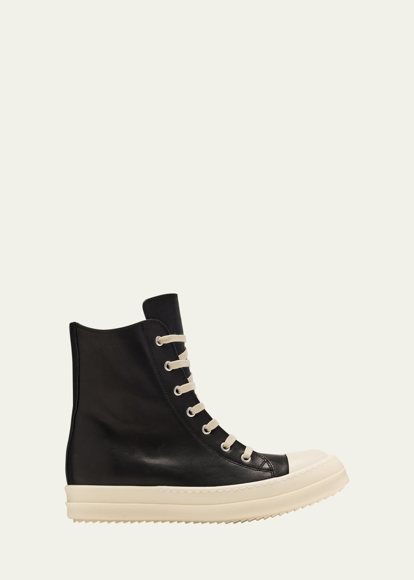 Rick Owens Leather Sneakers 40 Black milk milk