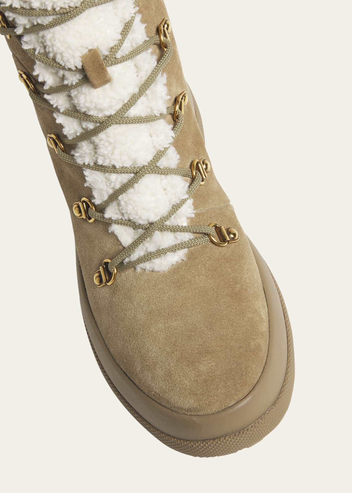 Moncler Resile Suede Faux Fur Ranger Boots Image 5 of 6