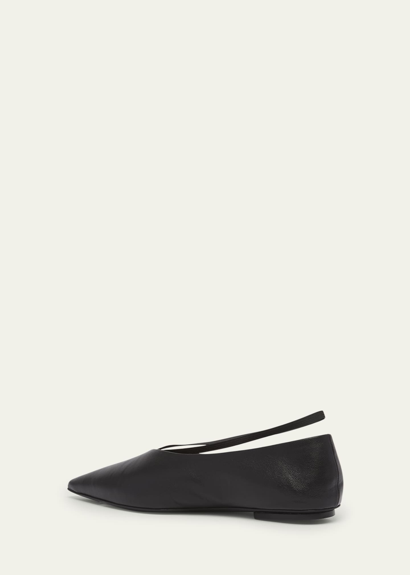 Plan C Lambskin Elastic-Band Ballerina Flats Image 4 of 5