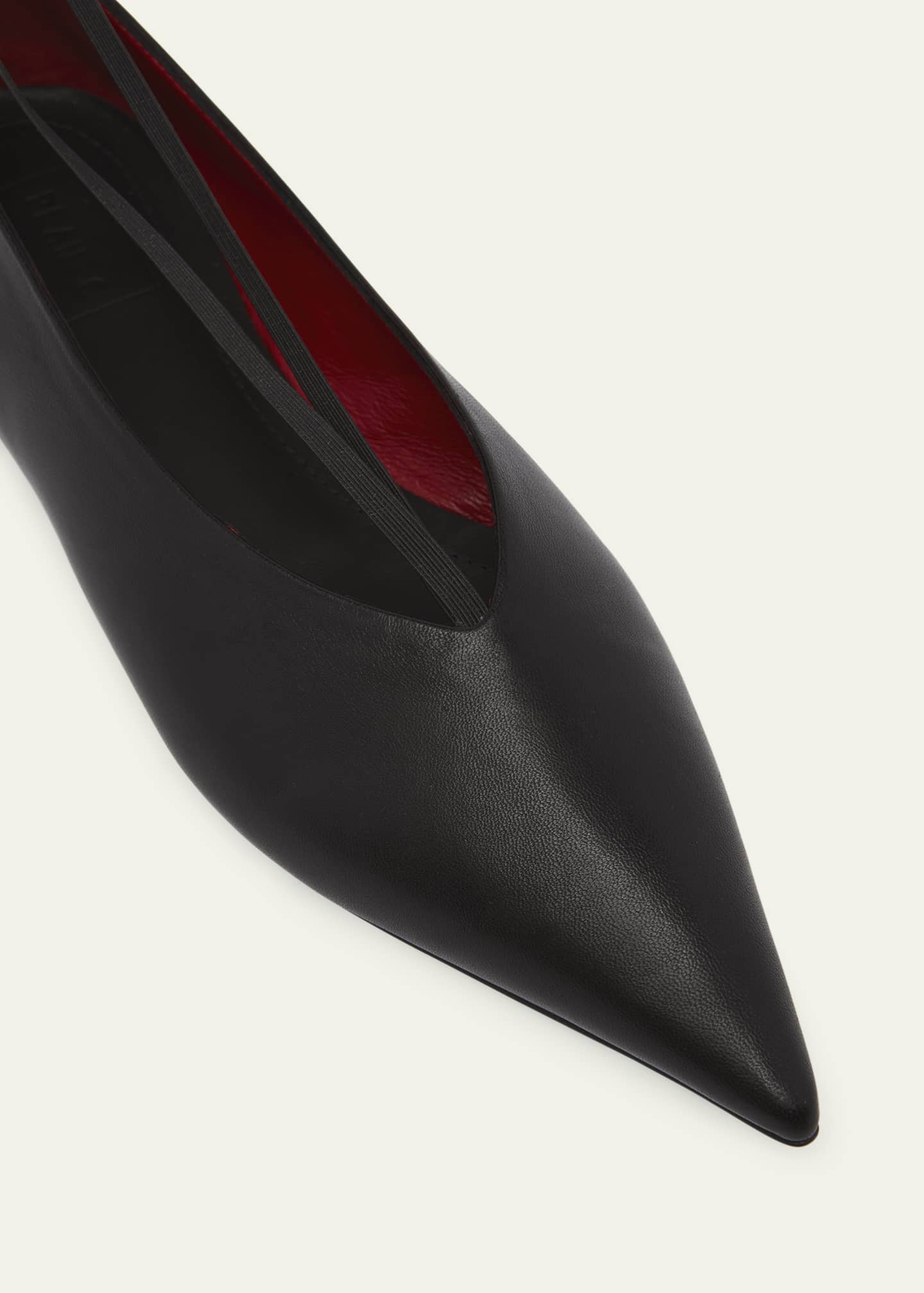 Plan C Lambskin Elastic-Band Ballerina Flats Image 5 of 5